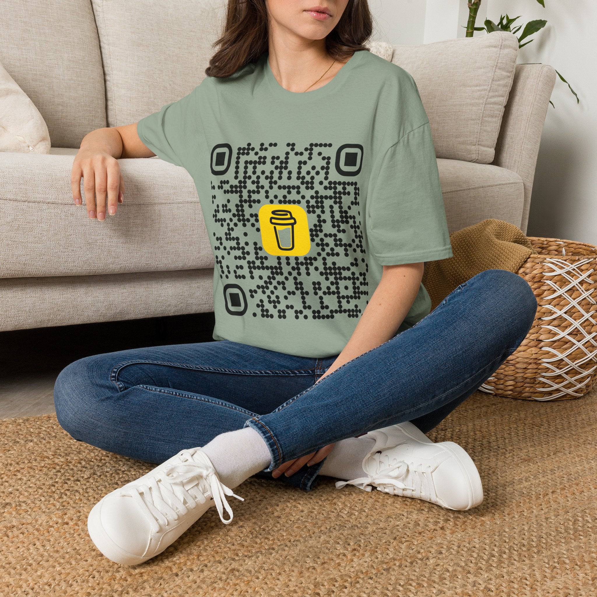 QR Code Coffee Tee — Scan-to-Order Coffee Shop T-Shirt