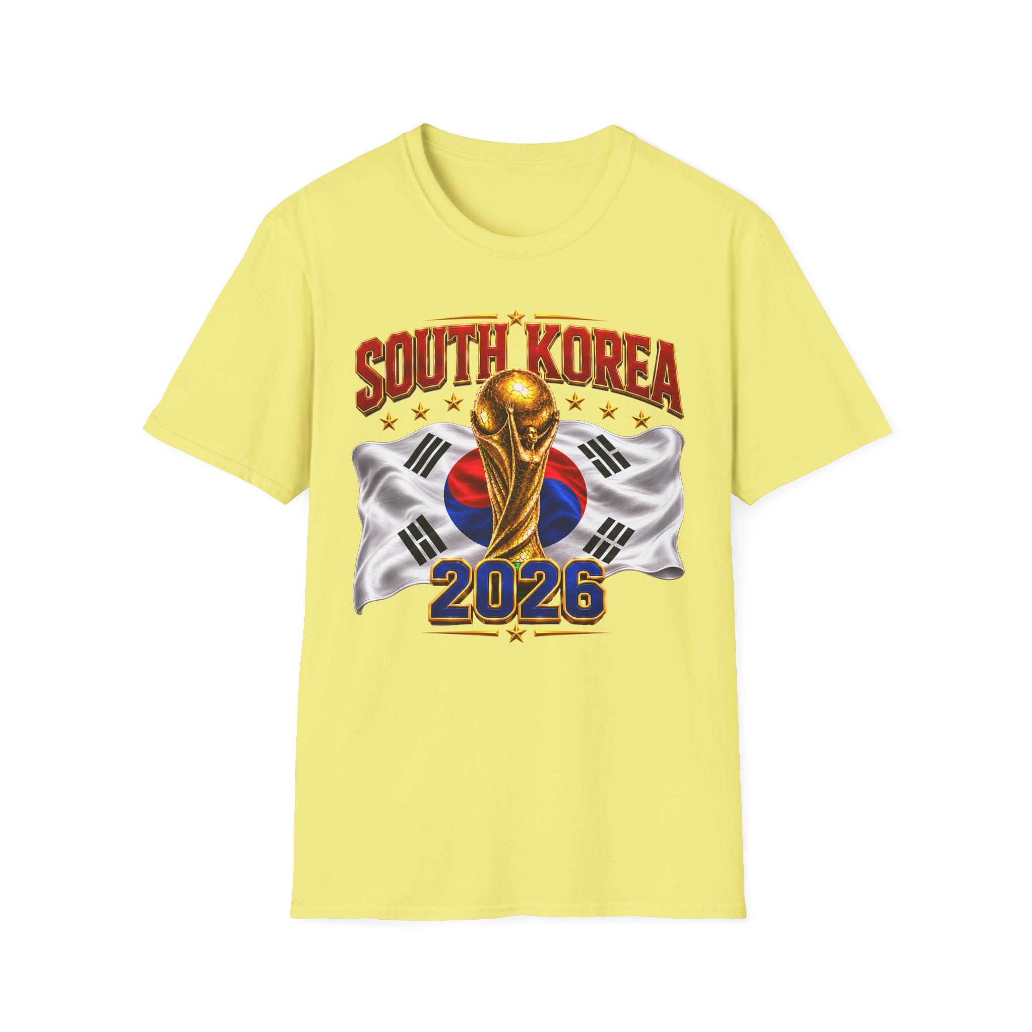 South Korea 2026 Soccer World Cup T-Shirt — Korean Flag & Trophy Football Fan Tee