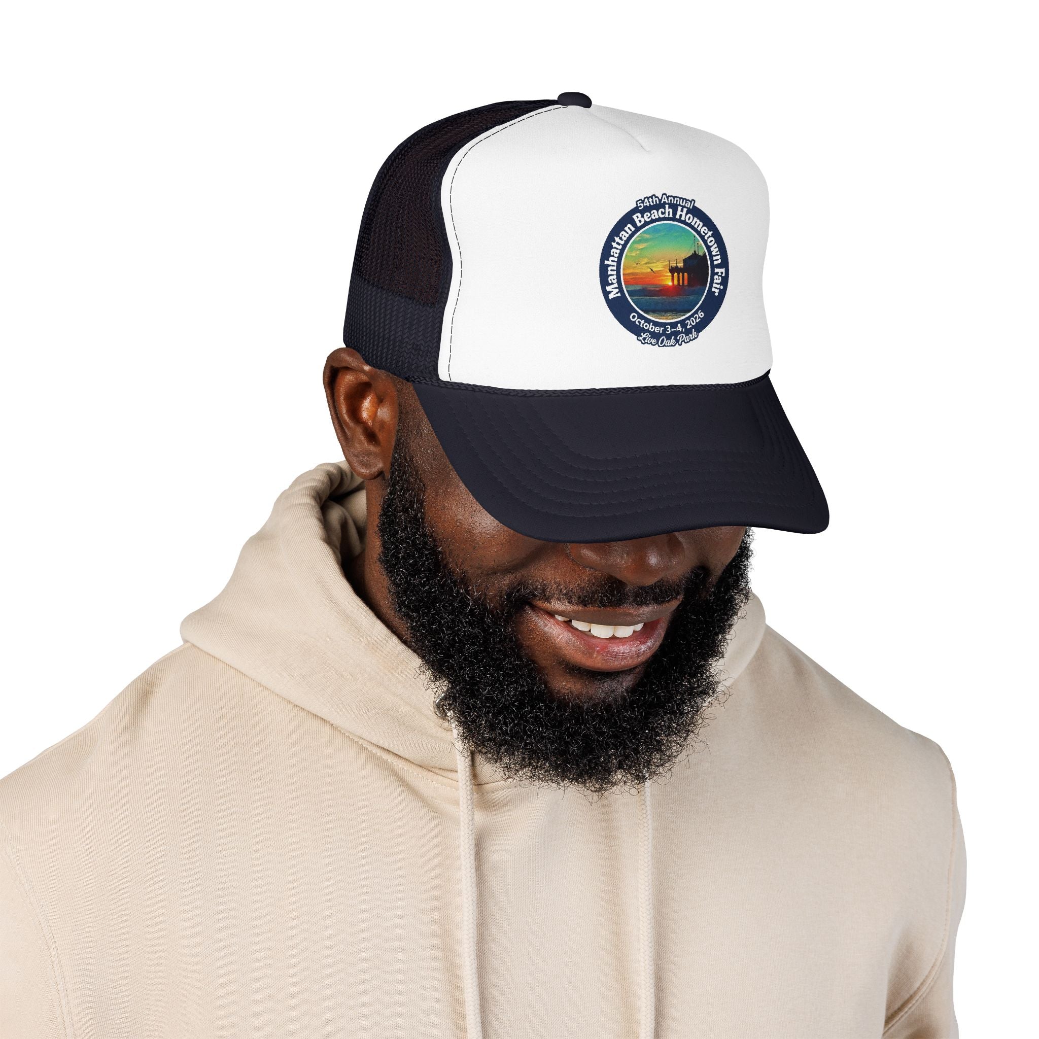 Trucker Hat — Manhattan Beach Hometown Fair Sunset Logo