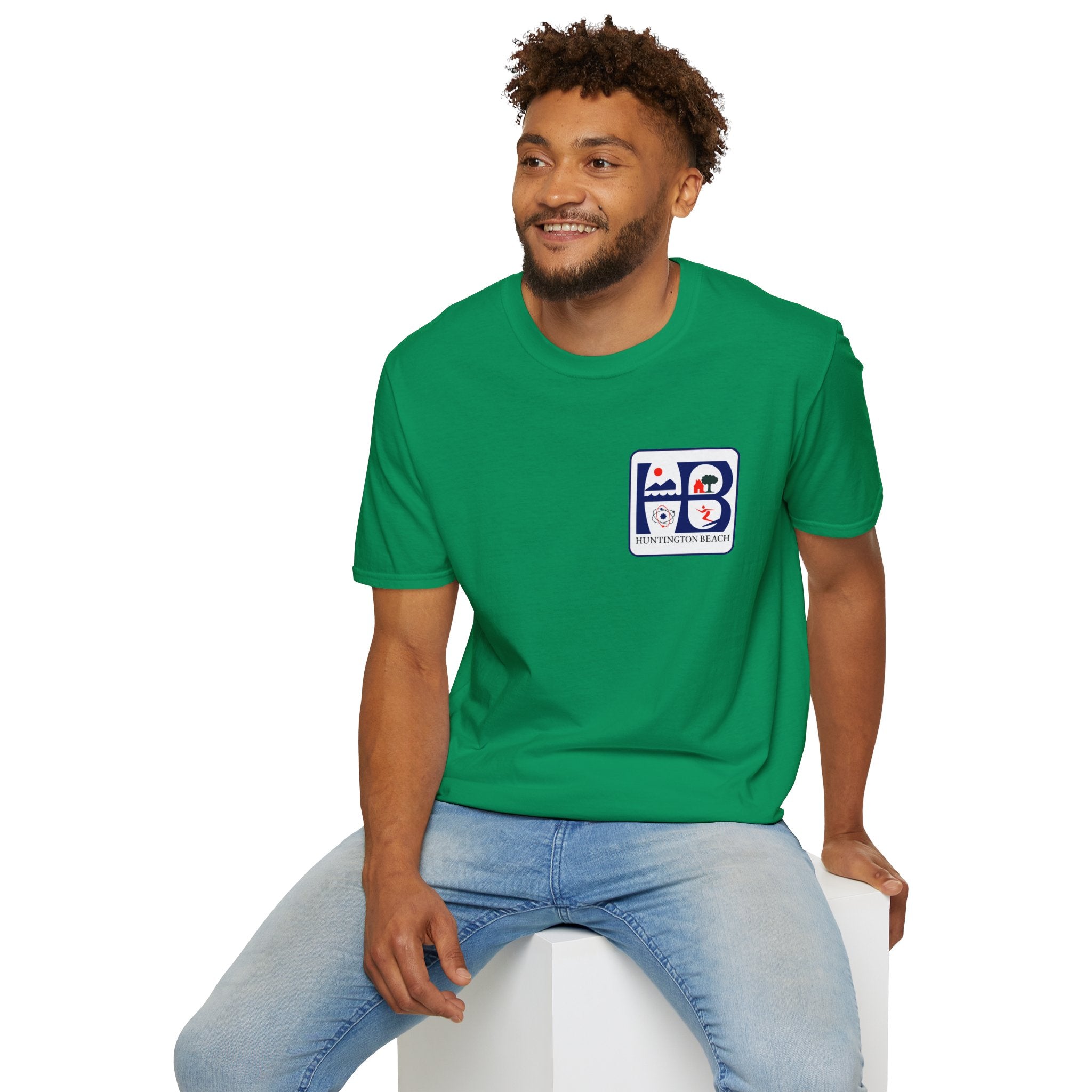 Huntington Beach Retro Logo T-Shirt — HB Surf & Sunset Tee (printed 3 side)