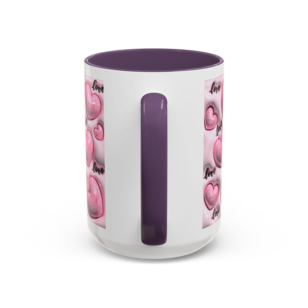 Pink Heart Pattern love Mug | Accent Coffee Mug 11oz 15oz