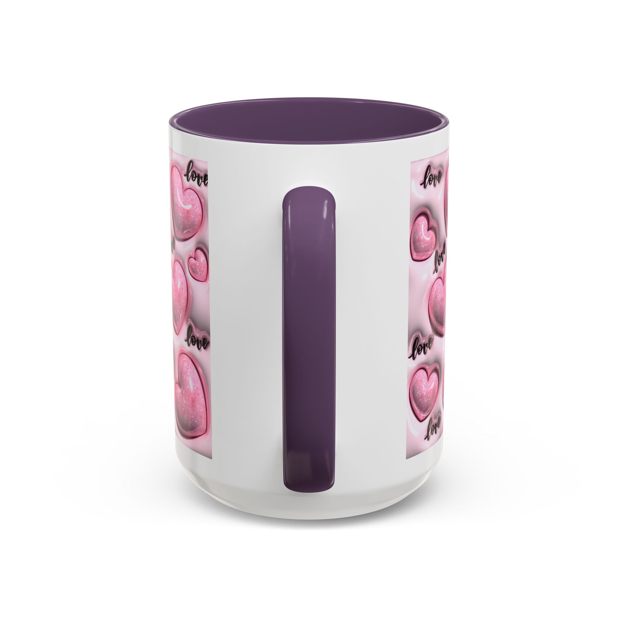 Pink Heart Pattern love Mug | Accent Coffee Mug 11oz 15oz