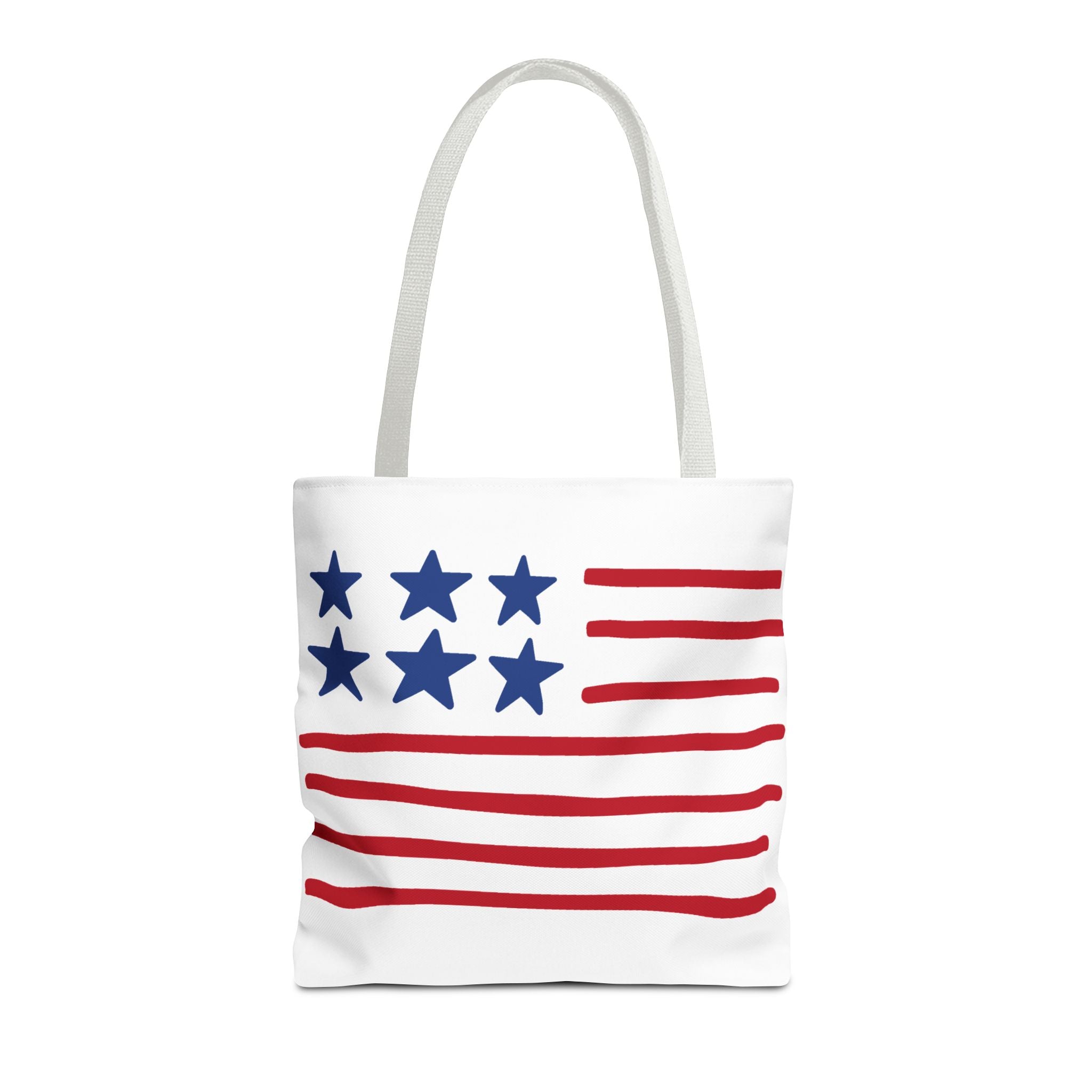 American Flag Stars & Stripes Tote Bag — Patriotic Canvas Beach Grocery Bag