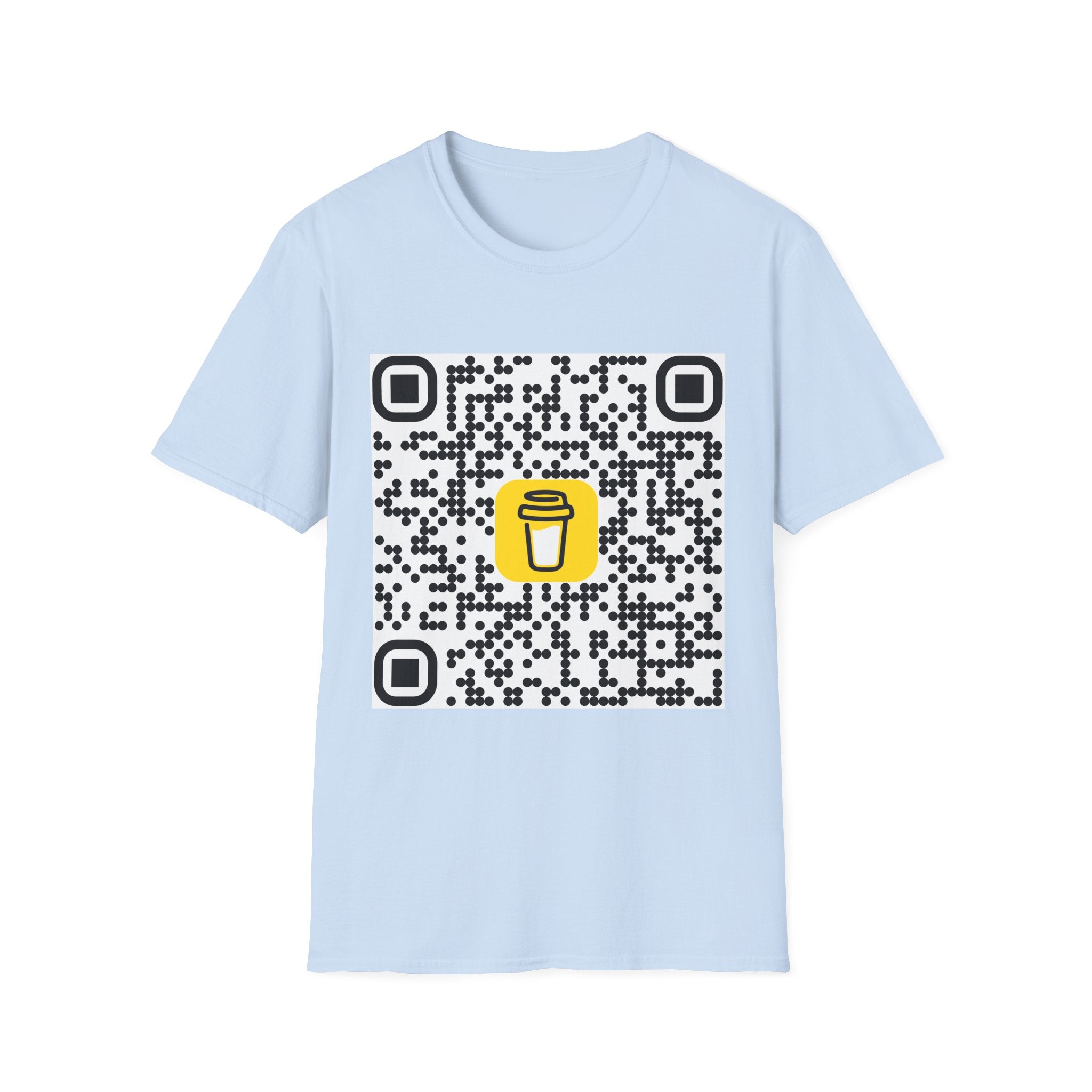 QR Code Coffee Cup T‑Shirt — Scan-to-Order Cafe Tee