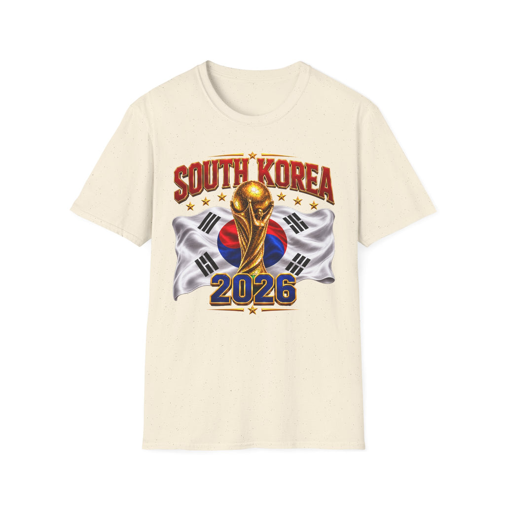 South Korea 2026 Soccer World Cup T-Shirt — Korean Flag & Trophy Football Fan Tee