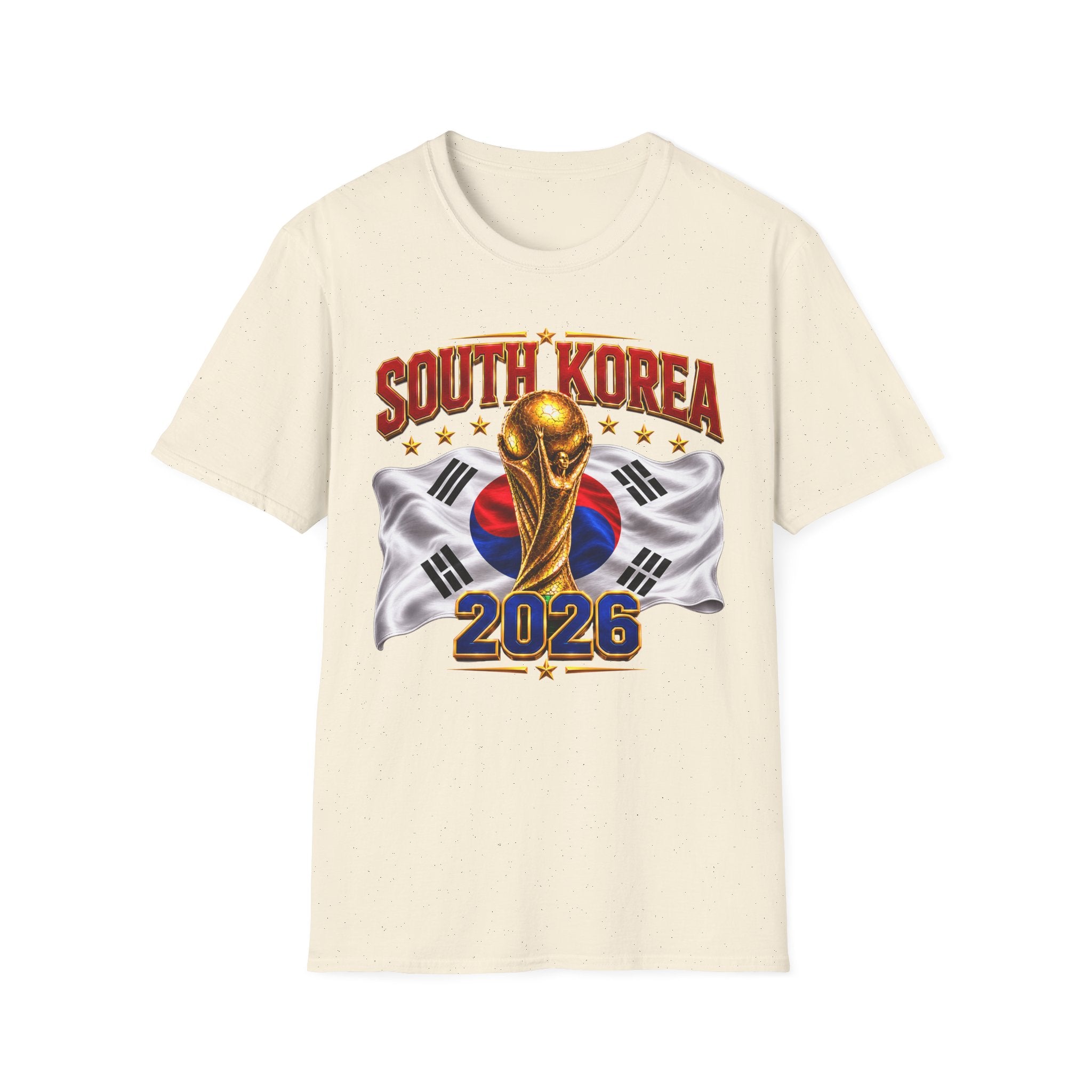 South Korea 2026 Soccer World Cup T-Shirt — Korean Flag & Trophy Football Fan Tee
