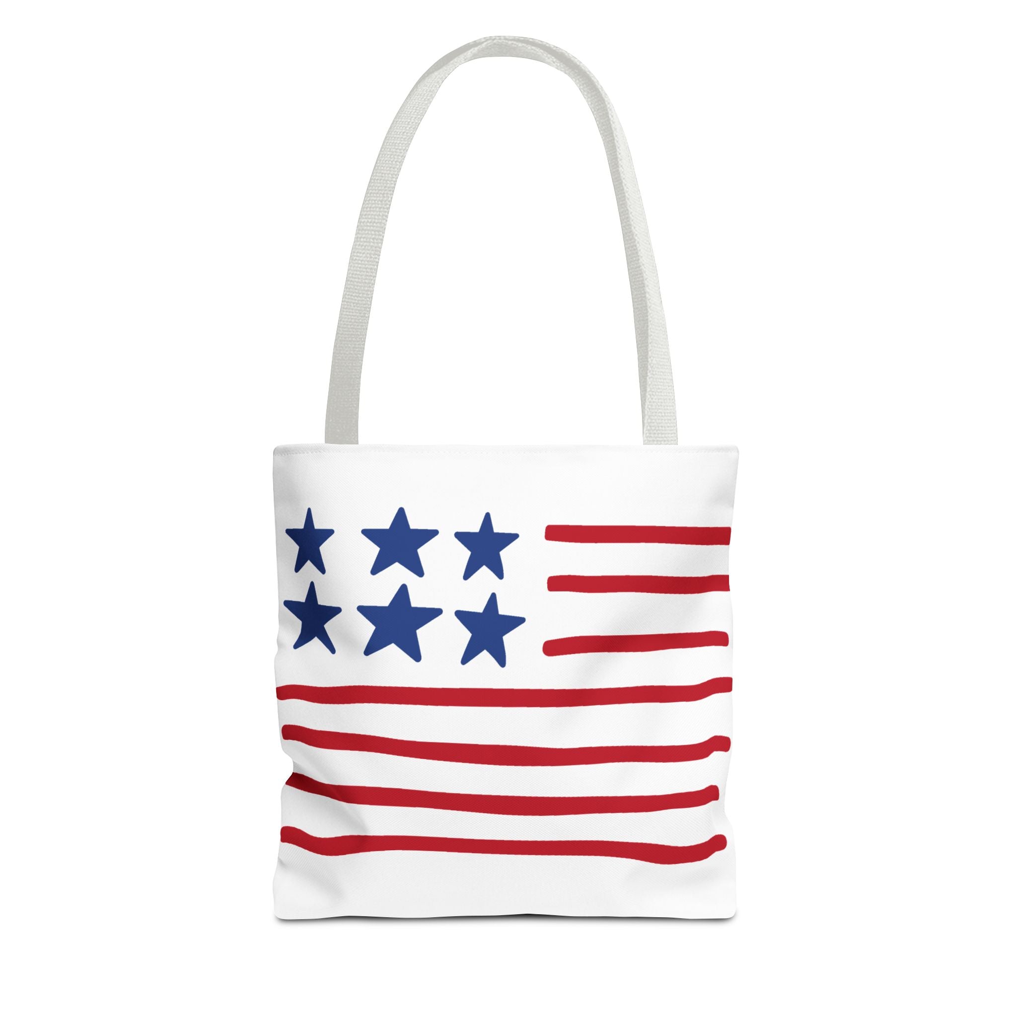 American Flag Stars & Stripes Tote Bag — Patriotic Canvas Beach Grocery Bag