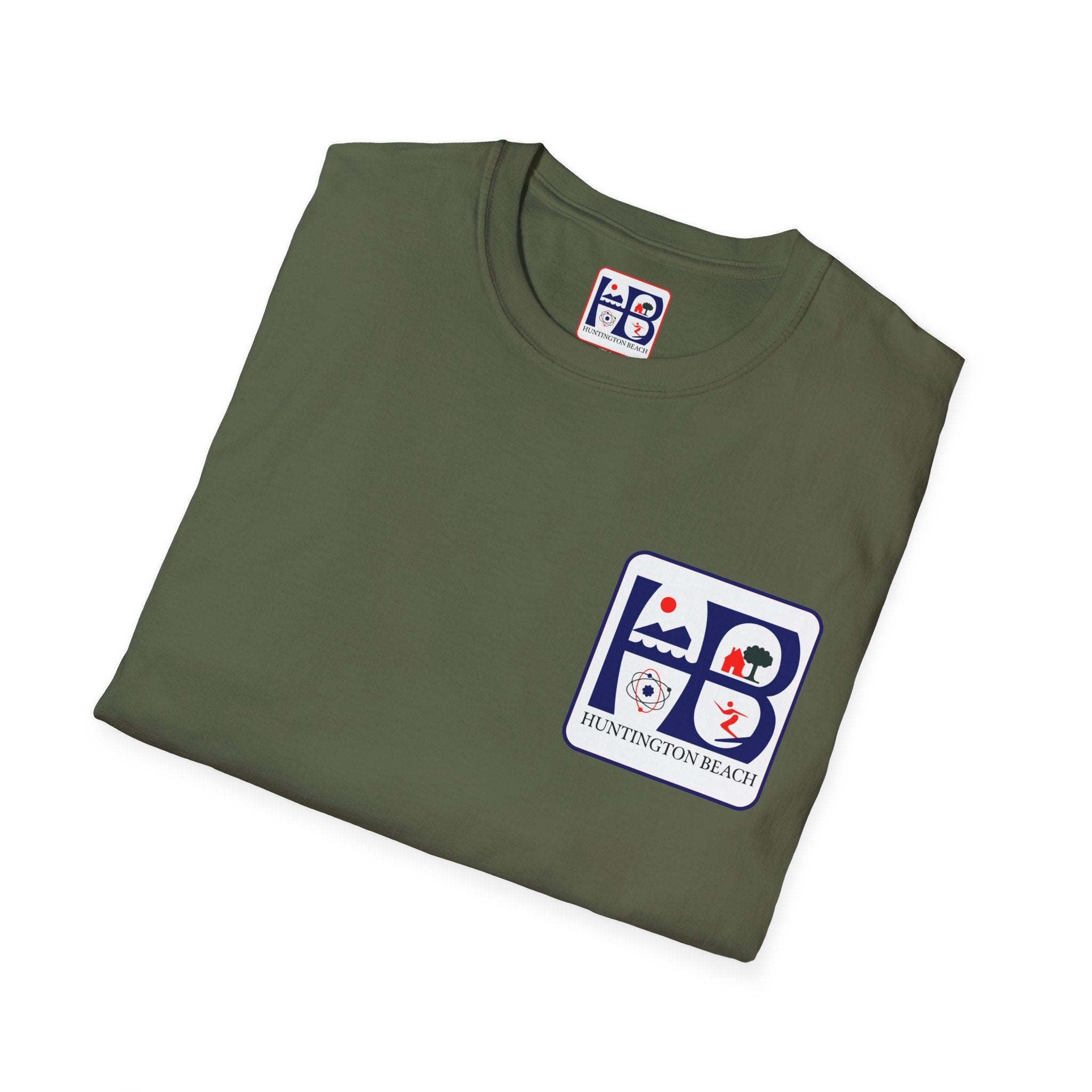 Huntington Beach Retro Logo T-Shirt — HB Surf & Sunset Tee (printed 3 side)