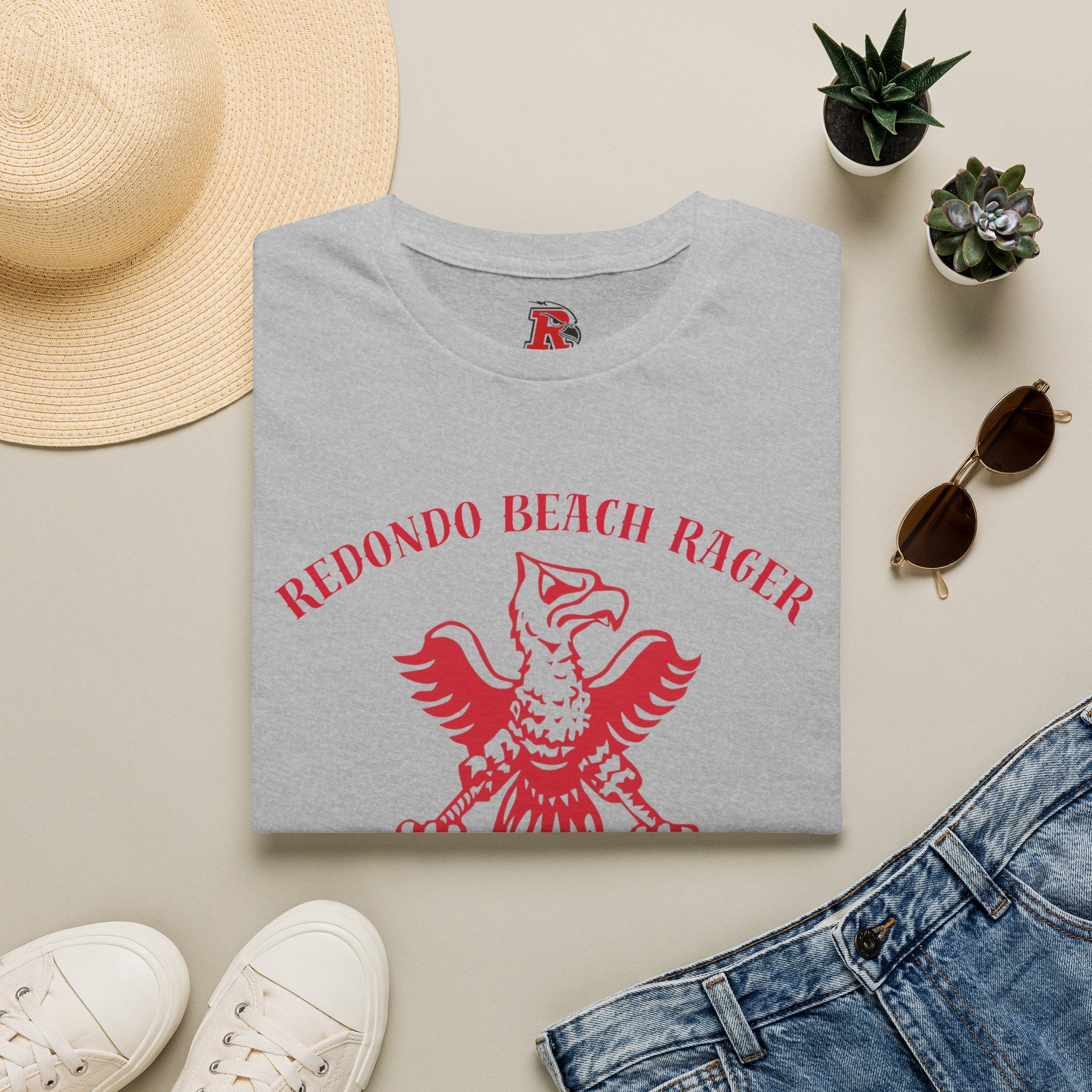 Redondo Beach Rager T-Shirt — Vintage School Spirit Graphic Tee - First Annual All Class Reunion 7-25-26 at Seaside Lagoon Redondo Beach