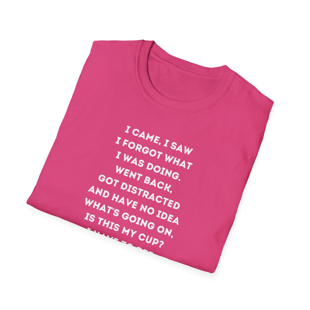 Funny Forgetful Grandpa Quote T-Shirt | I Got to Pee Coffee Cute Cartoon, Humorous Text Tee
