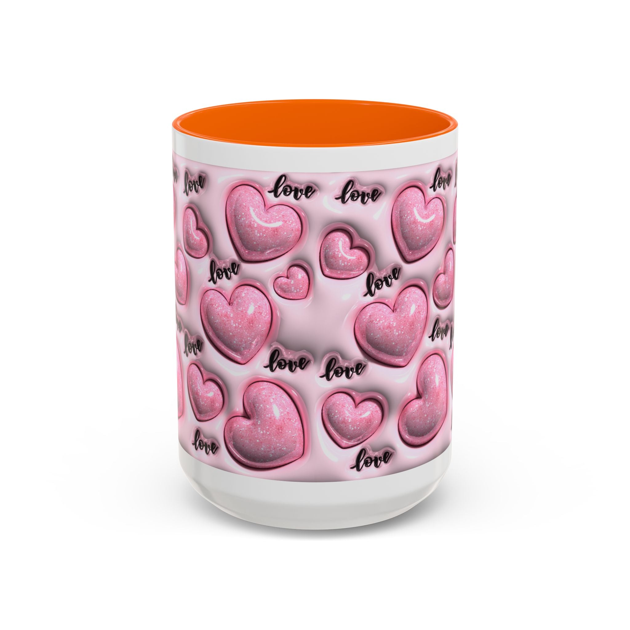 Pink Heart Pattern love Mug | Accent Coffee Mug 11oz 15oz