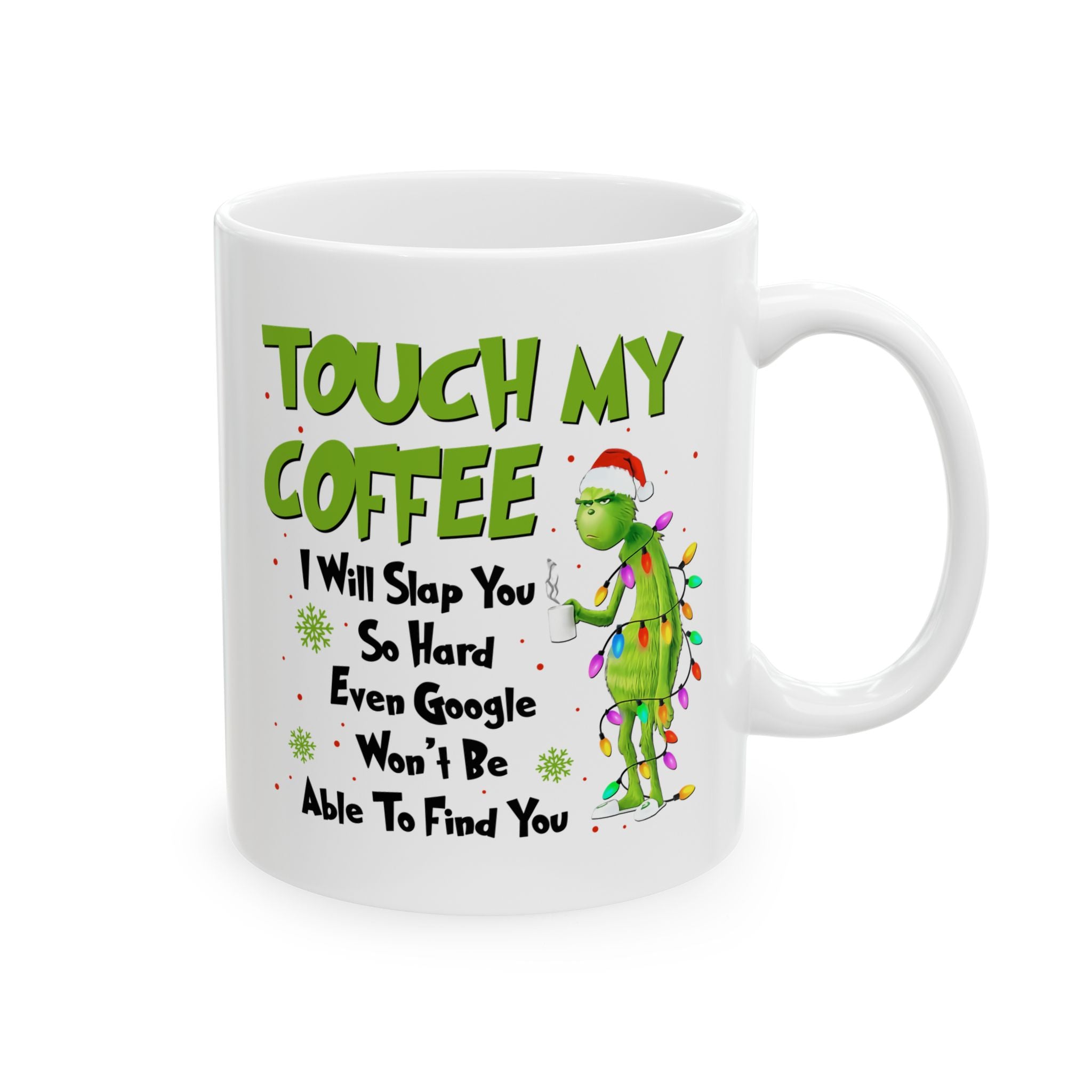 Grinch Christmas Lights Cartoon Mug | Ceramic Coffee Cup