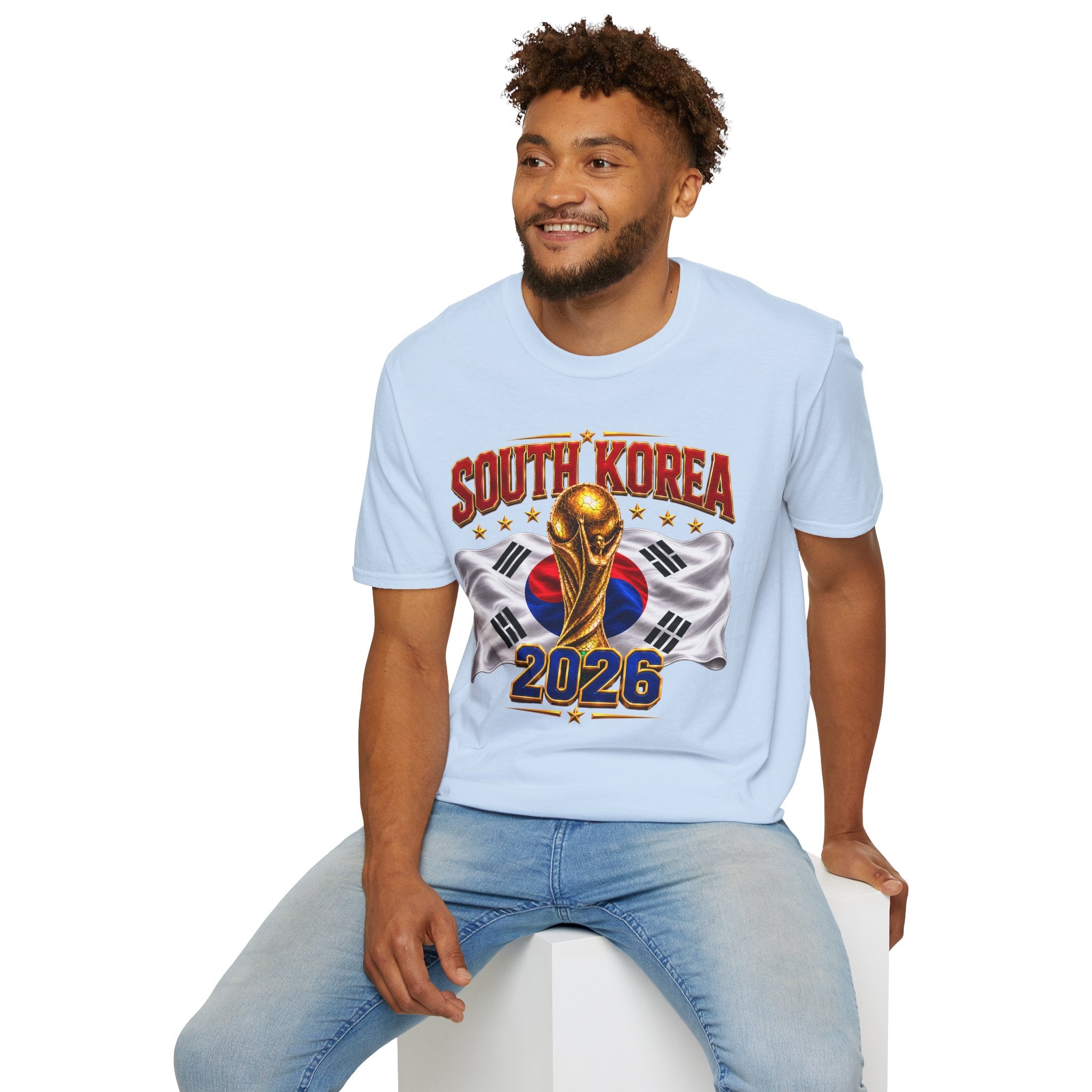 South Korea 2026 Soccer World Cup T-Shirt — Korean Flag & Trophy Football Fan Tee