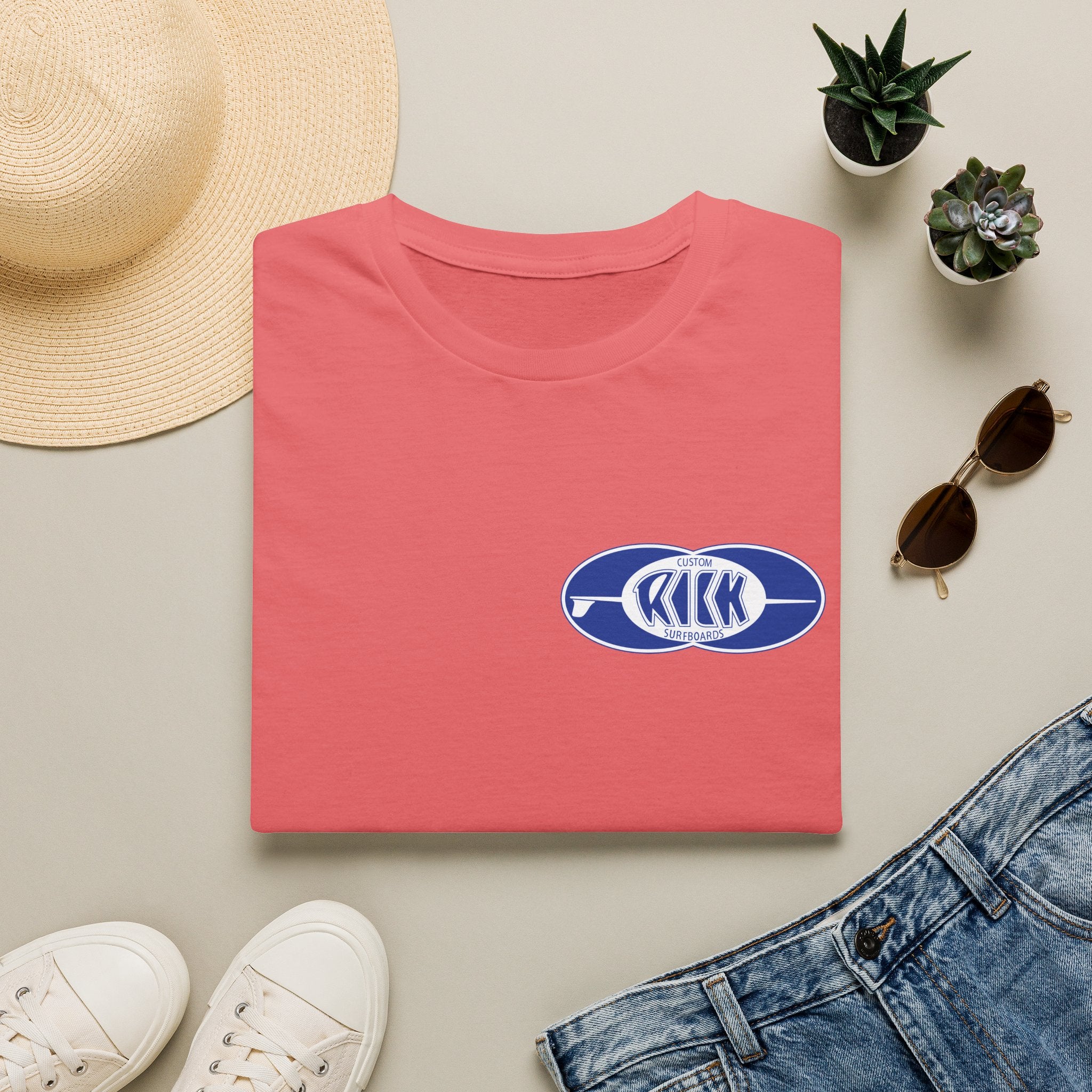 Rick Surfboards Unisex Softstyle T-Shirt Old School Hermosa Beach