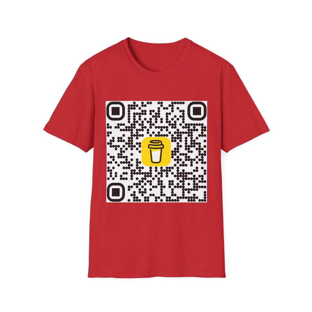 QR Code Coffee Cup T‑Shirt — Scan-to-Order Cafe Tee