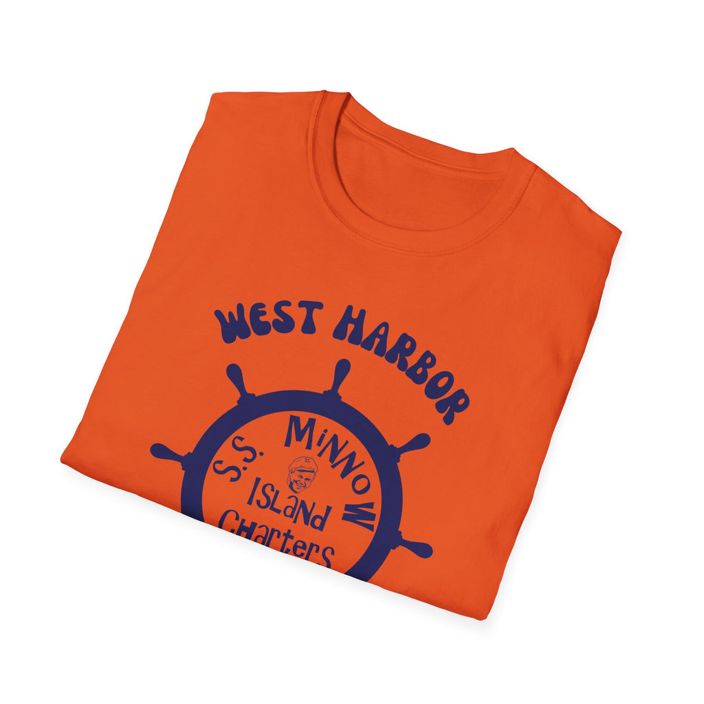 West Harbor San Pedro Ship Wheel Minno Island Charters T-Shirt | 3 Hour Tours