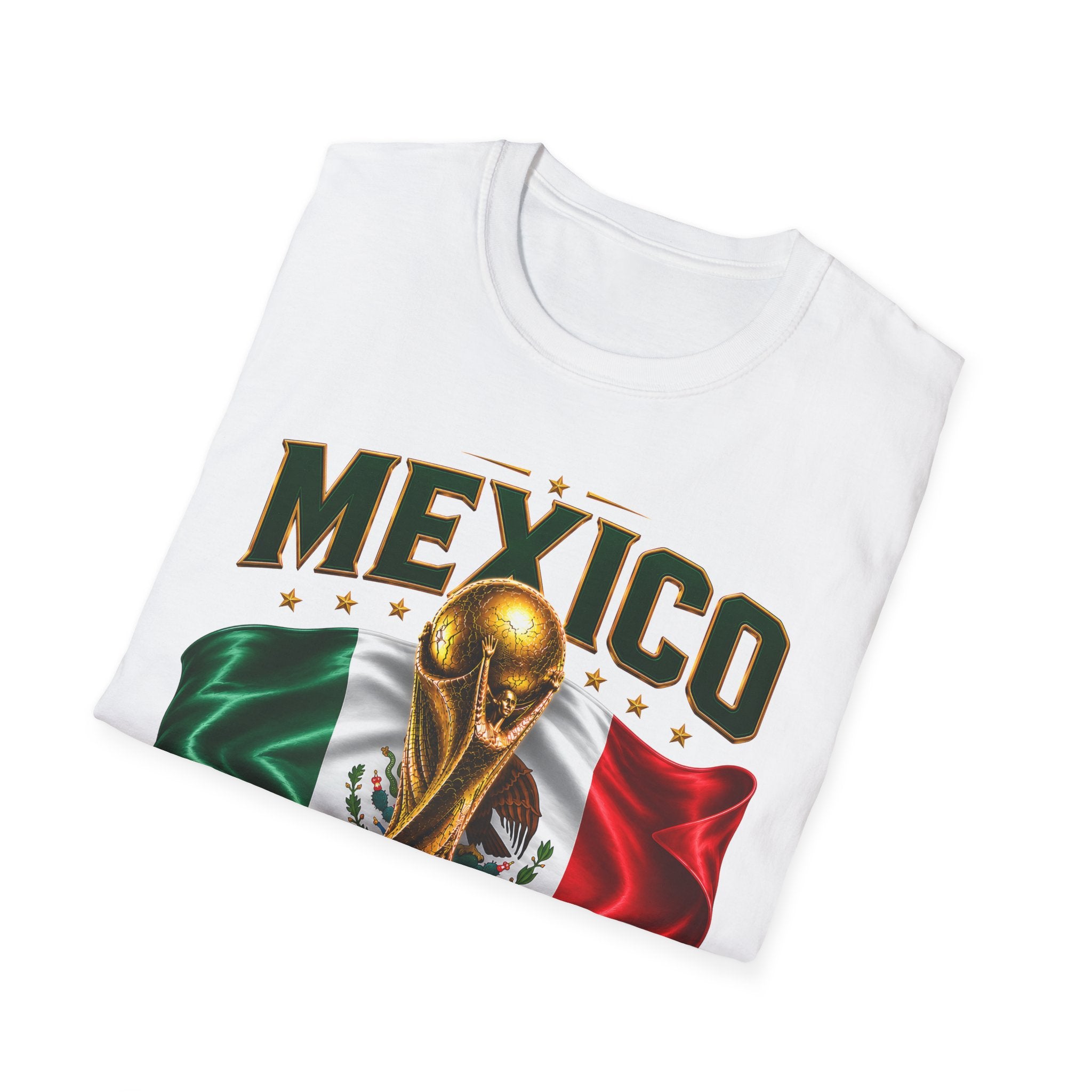 Mexico 2026 World Cup T-Shirt — Flag & Trophy Soccer Fan Tee