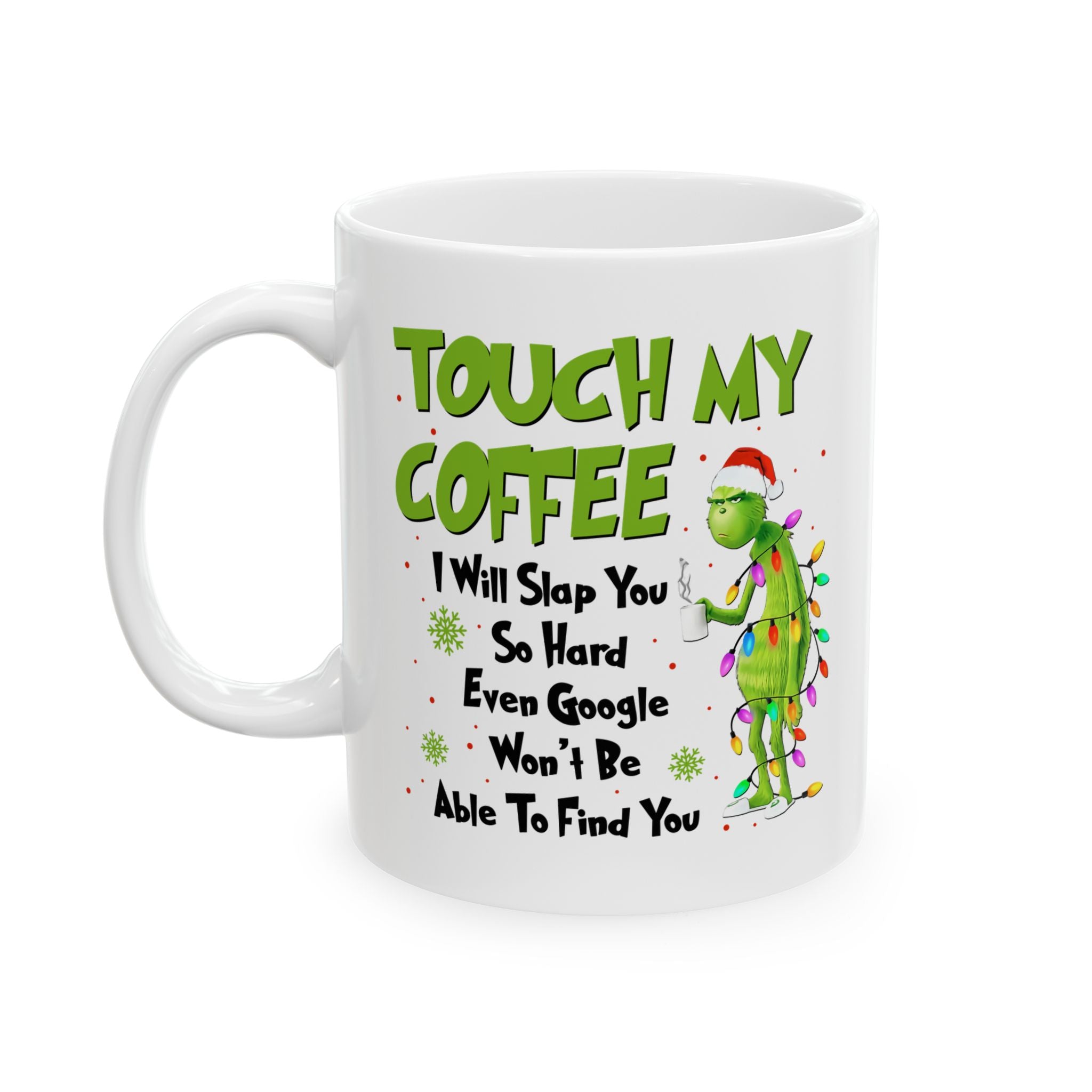 Grinch Christmas Lights Cartoon Mug | Ceramic Coffee Cup