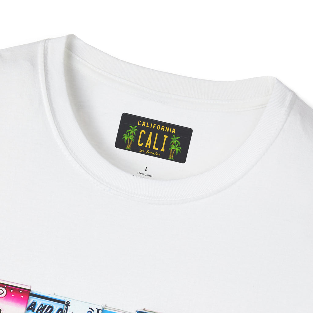 California License Plate Letters T-Shirt | Vintage Road Trip State Tee