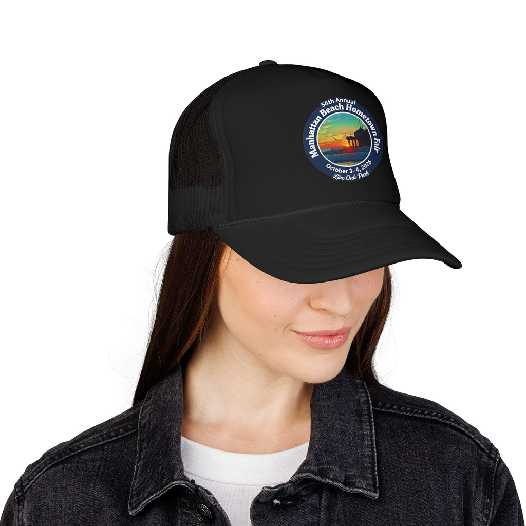 Trucker Hat — Manhattan Beach Hometown Fair Sunset Logo