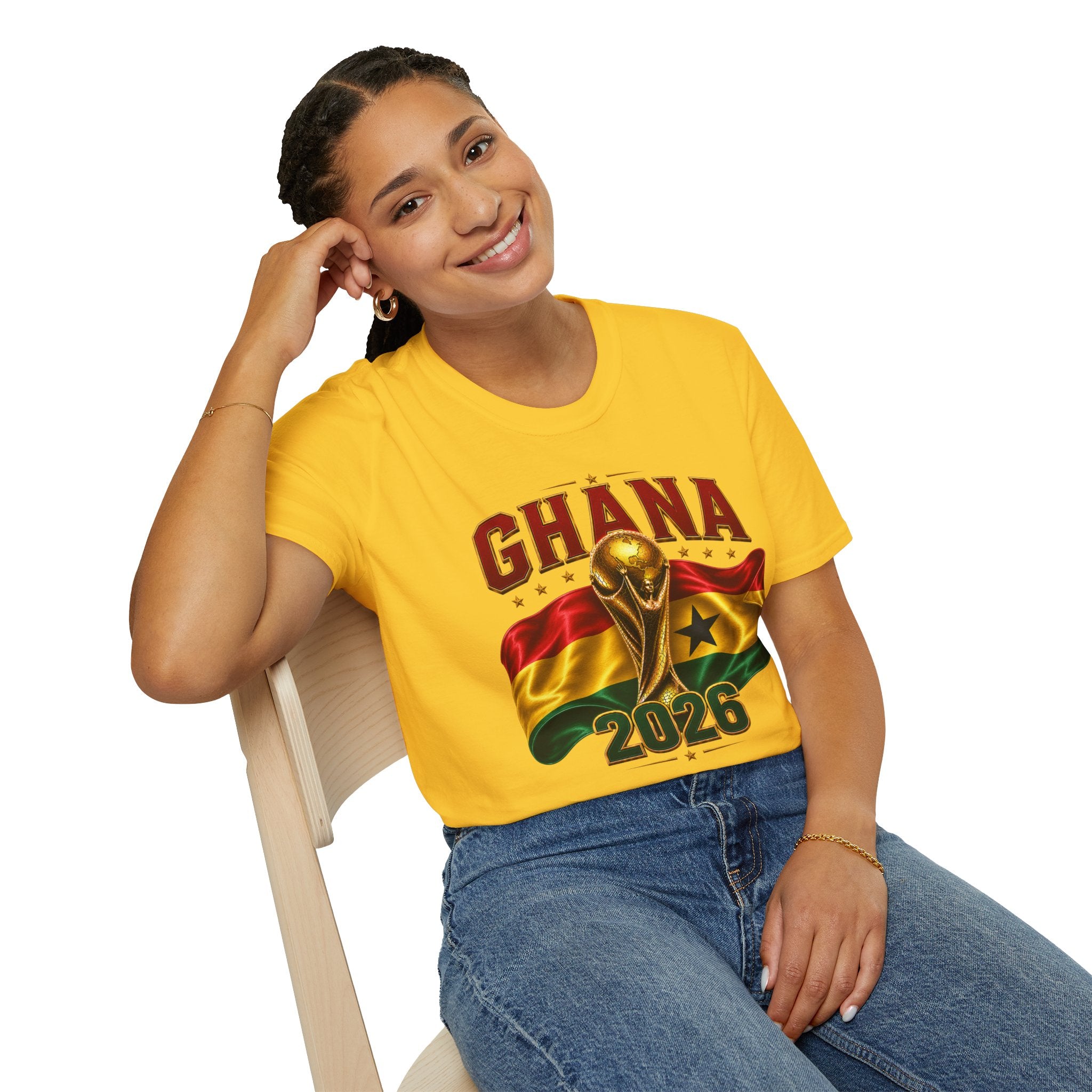 Ghana 2026 World Cup T-Shirt — Flag & Trophy Football Fan Tee