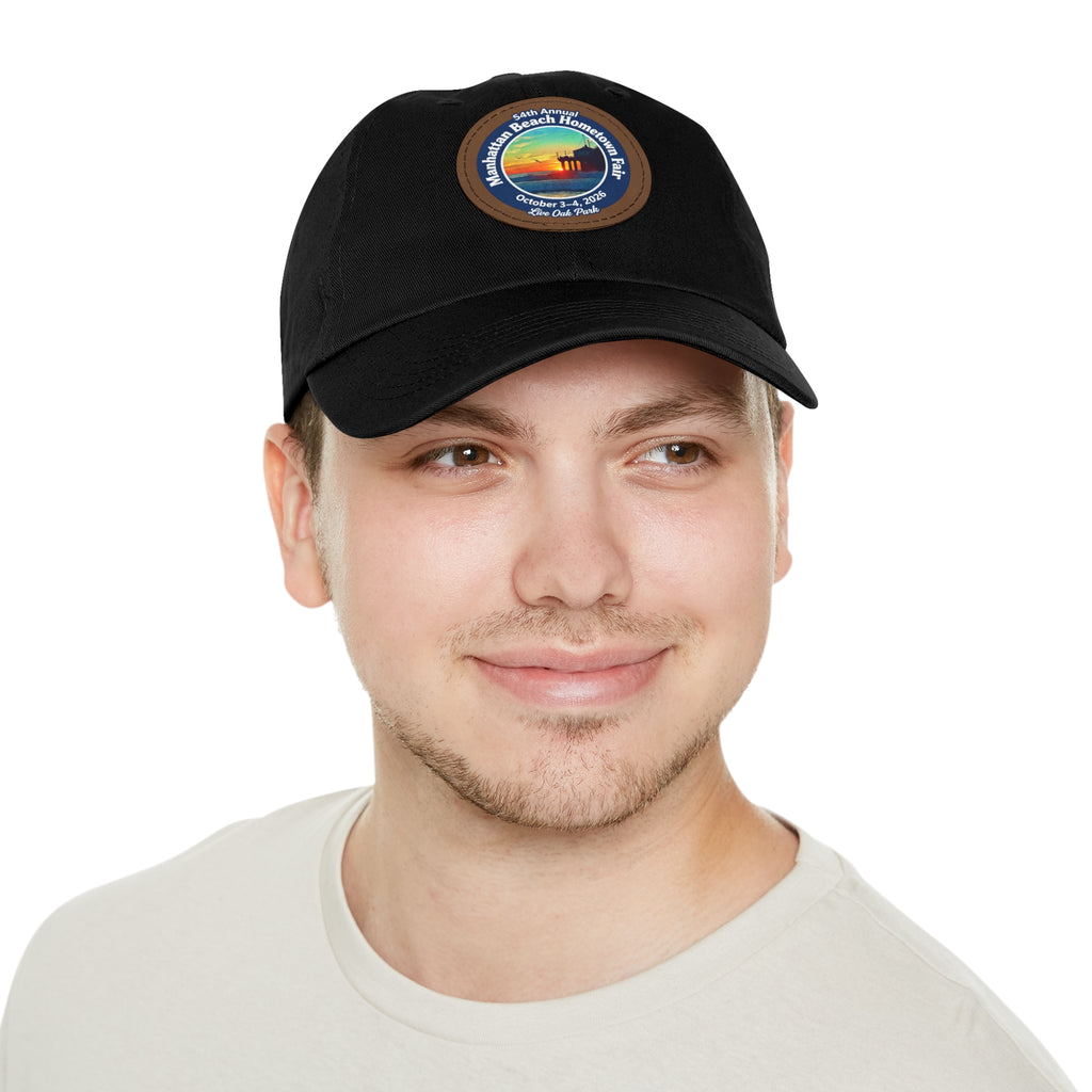 Manhattan Beach Hometown Fair 2026  Beach  Live Oak Park Annual Festival Round Leather Patch Hat