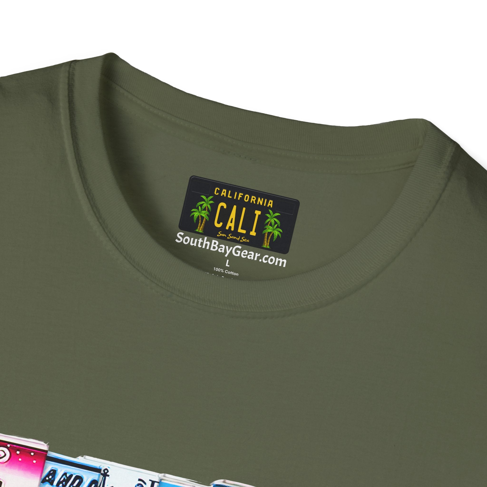 California License Plate Letters T-Shirt | Vintage Road Trip State Tee
