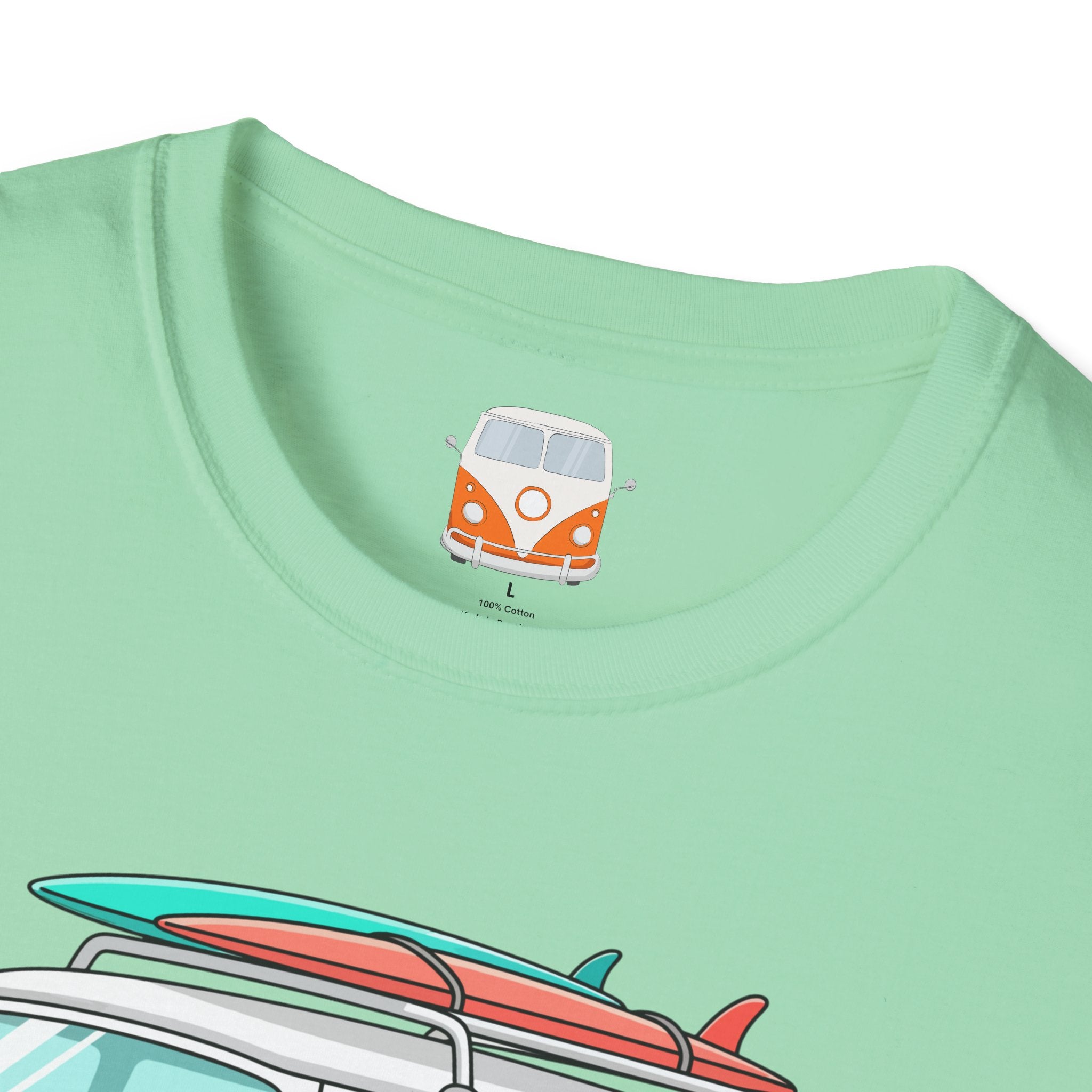 Retro Surf VW Van T-Shirt | Vintage Camper Bus Beach Tee Original Bare Feet