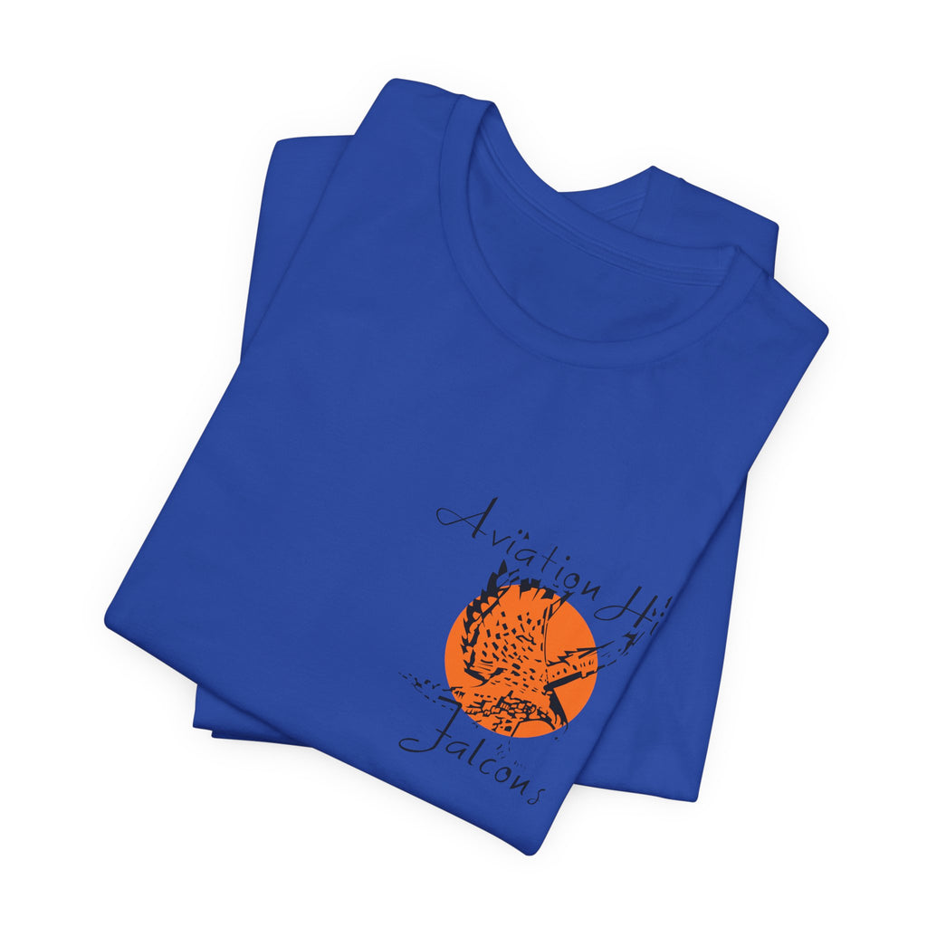 Aviation High School Signage Logo - Many Colors - Unisex Jersey Short Sleeve Tee
