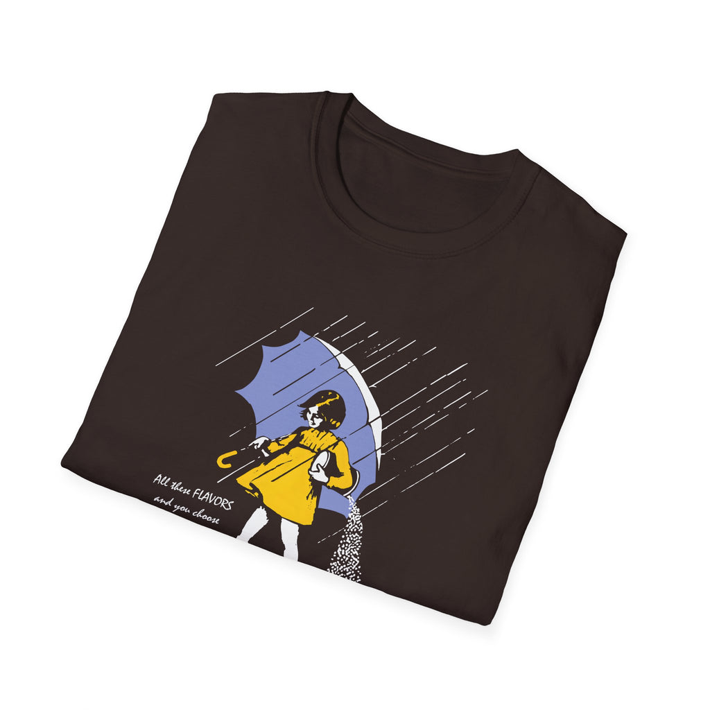 Salty Rainy Day Graphic T-Shirt — Girl with Umbrella Illustration