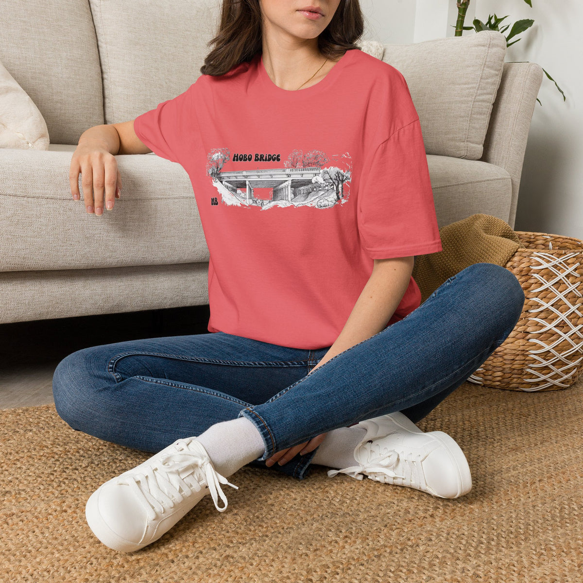 Hobo Bridge Manhattan Beach California Sketch T-Shirt | Hand-Drawn Bridge Illustration IYKYK
