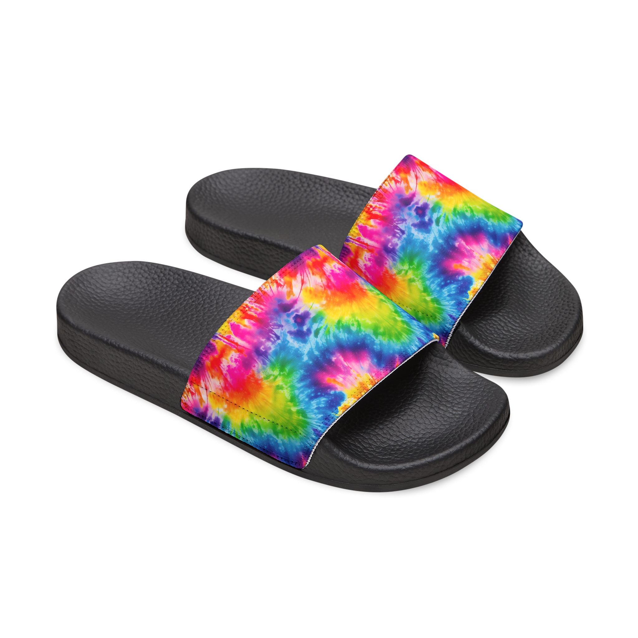 Youth Tie-Dye Slide Sandals — Removable Strap Kids Beach & Pool Slides