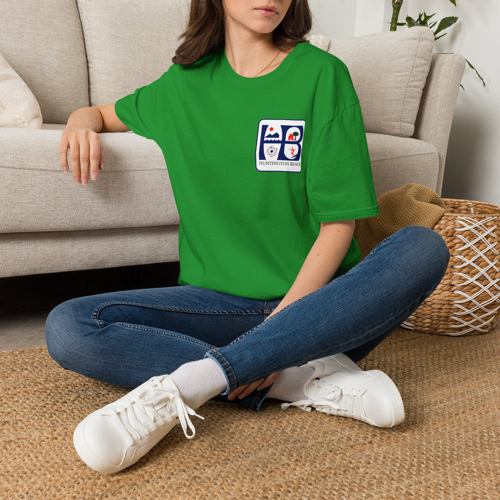 Huntington Beach Retro Logo T-Shirt — HB Surf & Sunset Tee (printed 3 side)