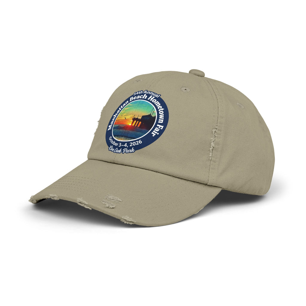 Distressed Baseball Cap - Manhattan Beach Hometown Fair 2026 Sunset Logo
