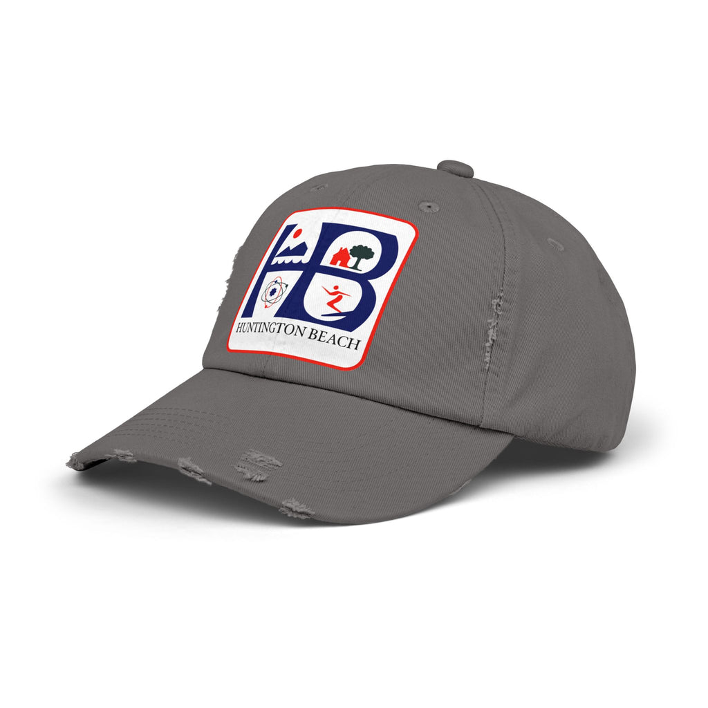 Huntington Beach Distressed Mom and Dad Hat — Vintage Surf & Coastal Patch Cap