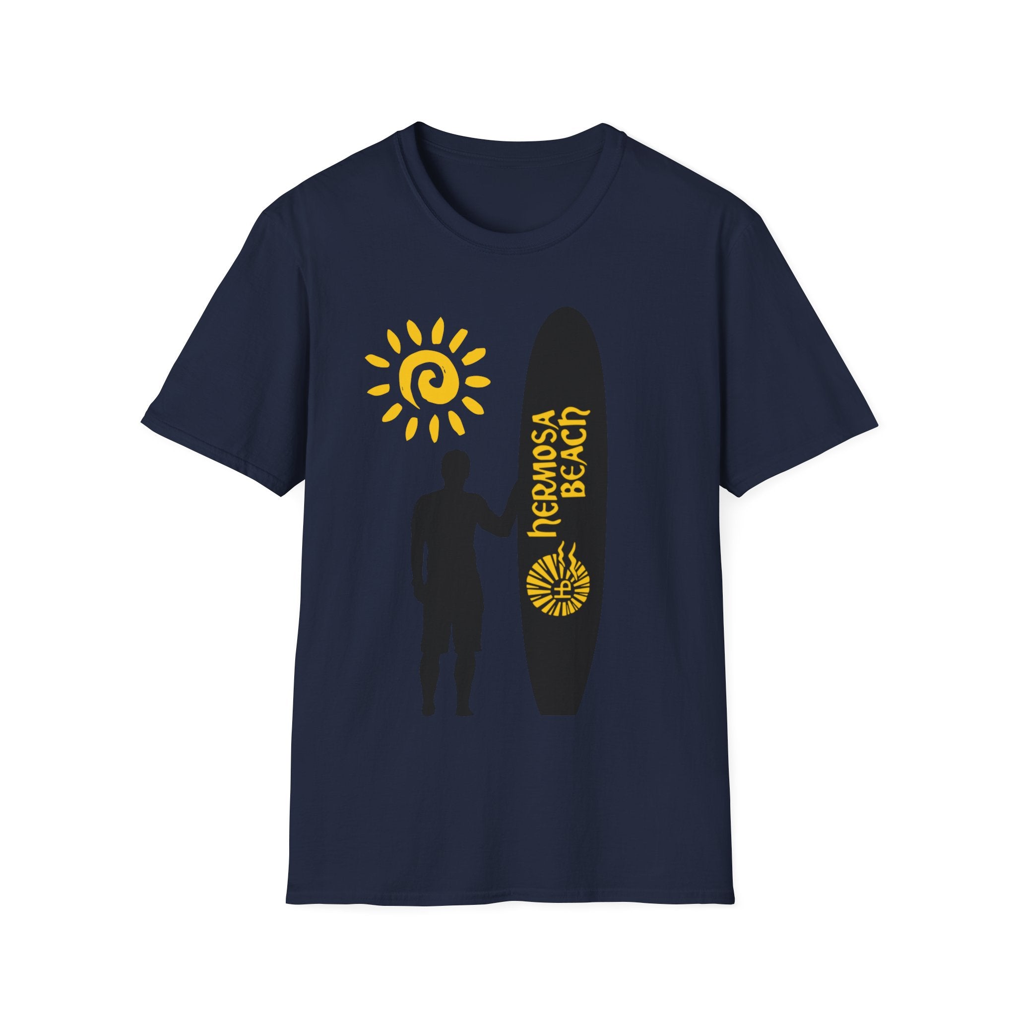 Hermosa Beach Long Board Unisex Softstyle T-Shirt