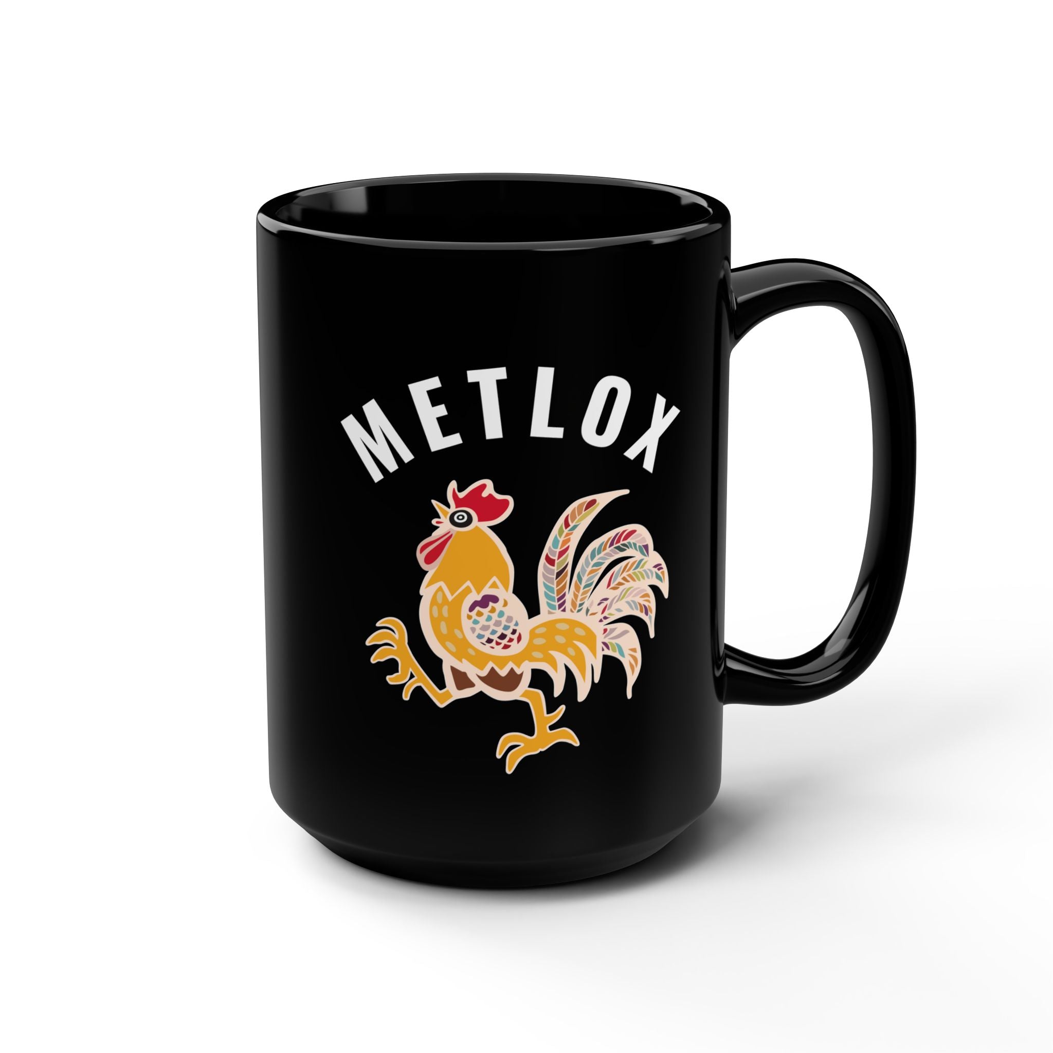 Metlox Pottery Manhattan Beach 1927–1989 Black Mug — 15oz Commemorative Ceramic Mug
