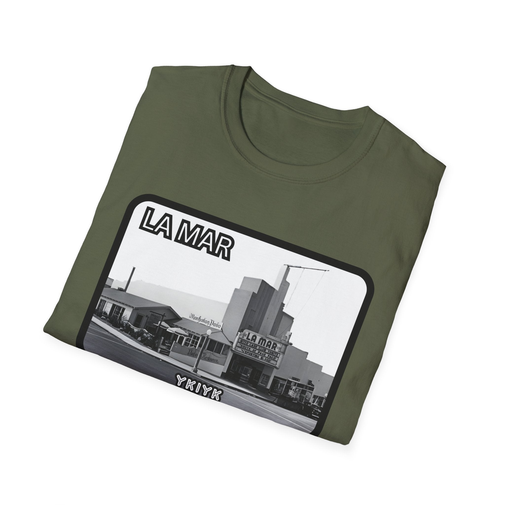La Mar Theater Manhattan Beach  T-Shirt | Vintage Black & White Urban Graphic YKIYK