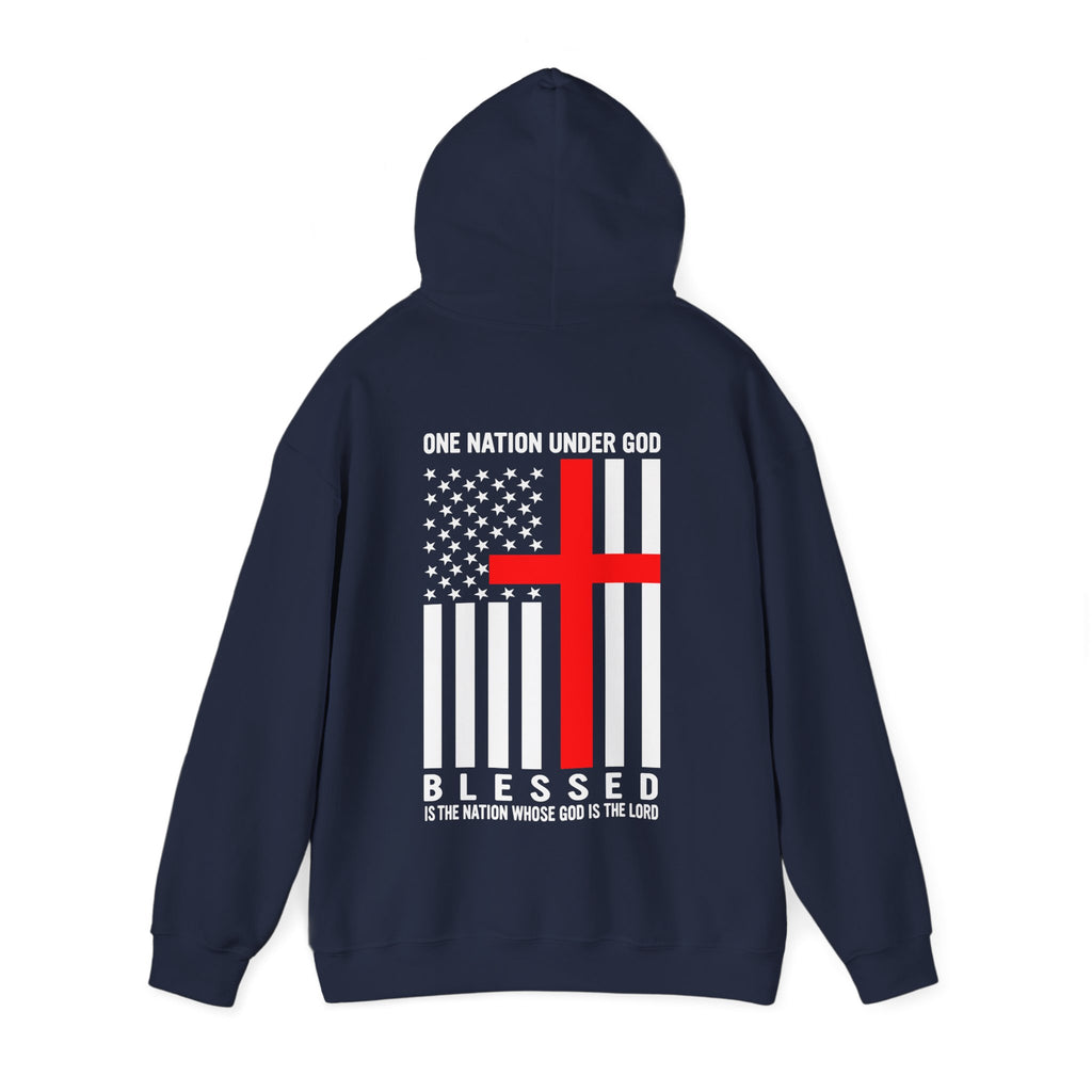 One Nation Under GOD - Printed Both Sides Unisex Heavy Blend Hooded Sweatshirt