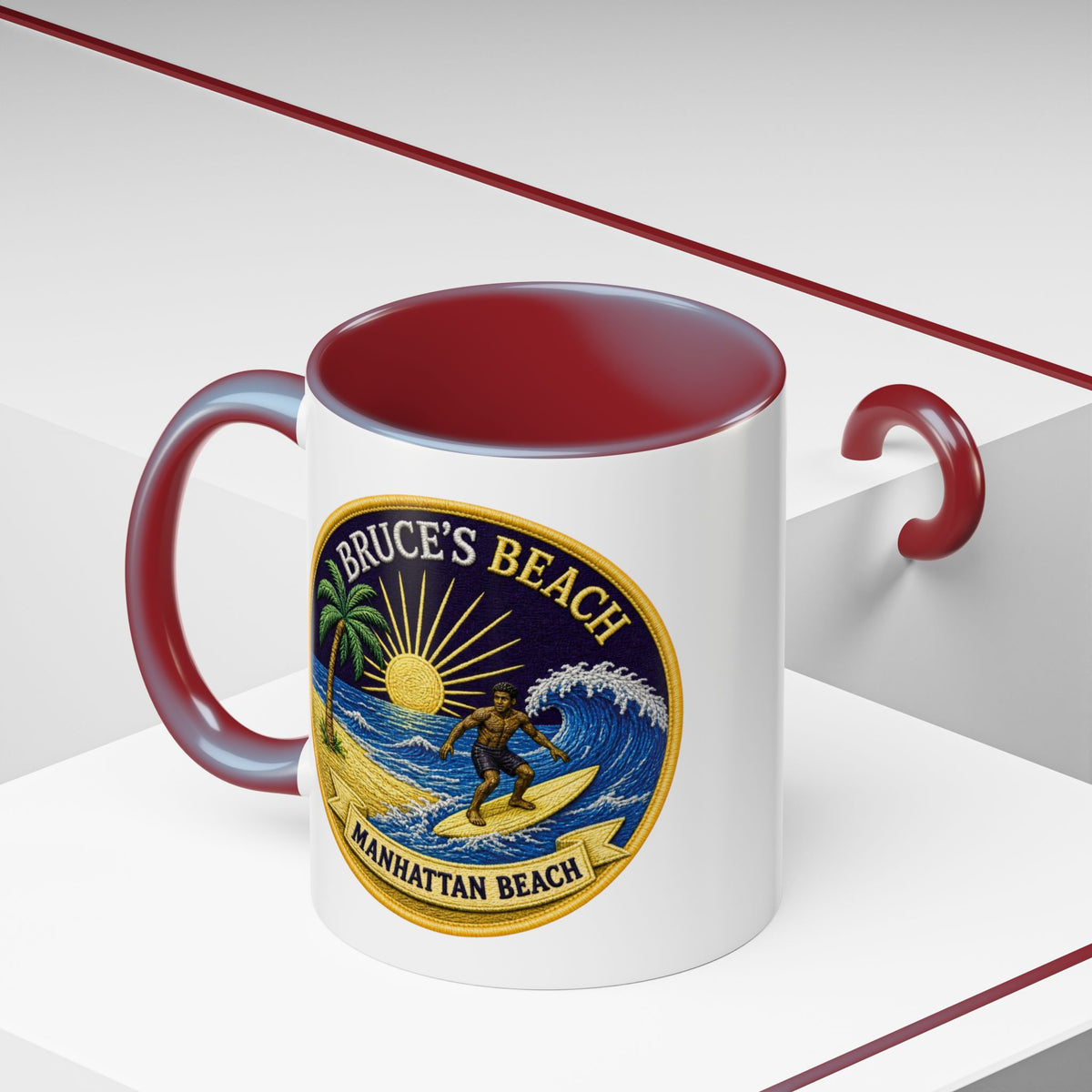 Manhattan Beach Surf Mug — Bruce’s Beach Coffee Cup (11/15oz Accent)