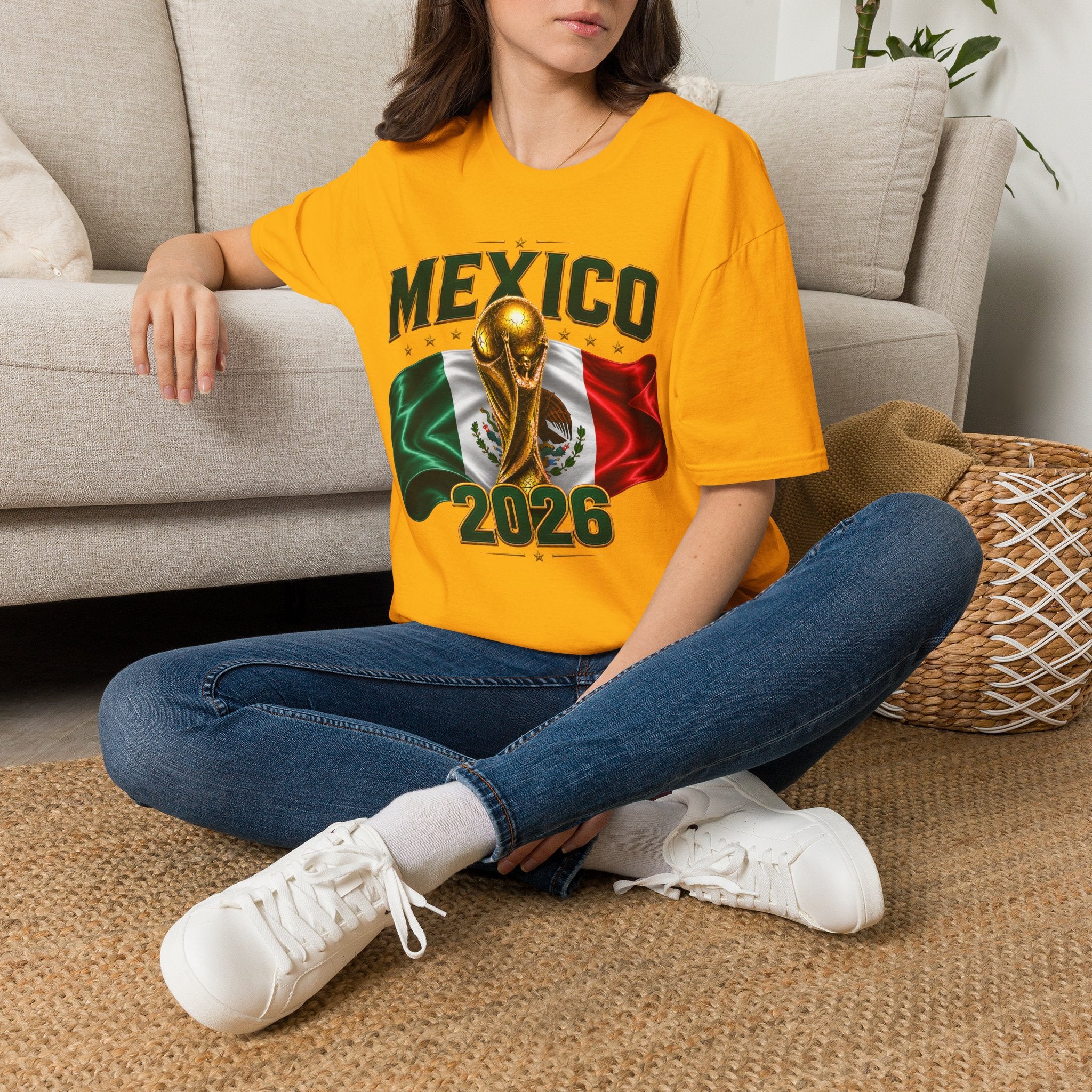 Mexico 2026 World Cup T-Shirt — Flag & Trophy Soccer Fan Tee