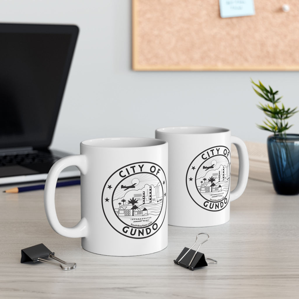 GUNDO Ceramic Mug — City Seal Logo El Segundo Coffee Cup (11oz or 15oz)