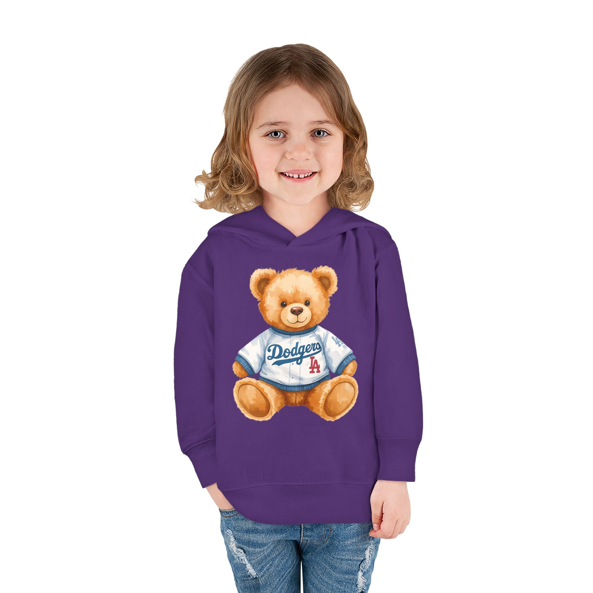 Teddy Bear in Jersey Hoodie | Toddler Pullover Fleece