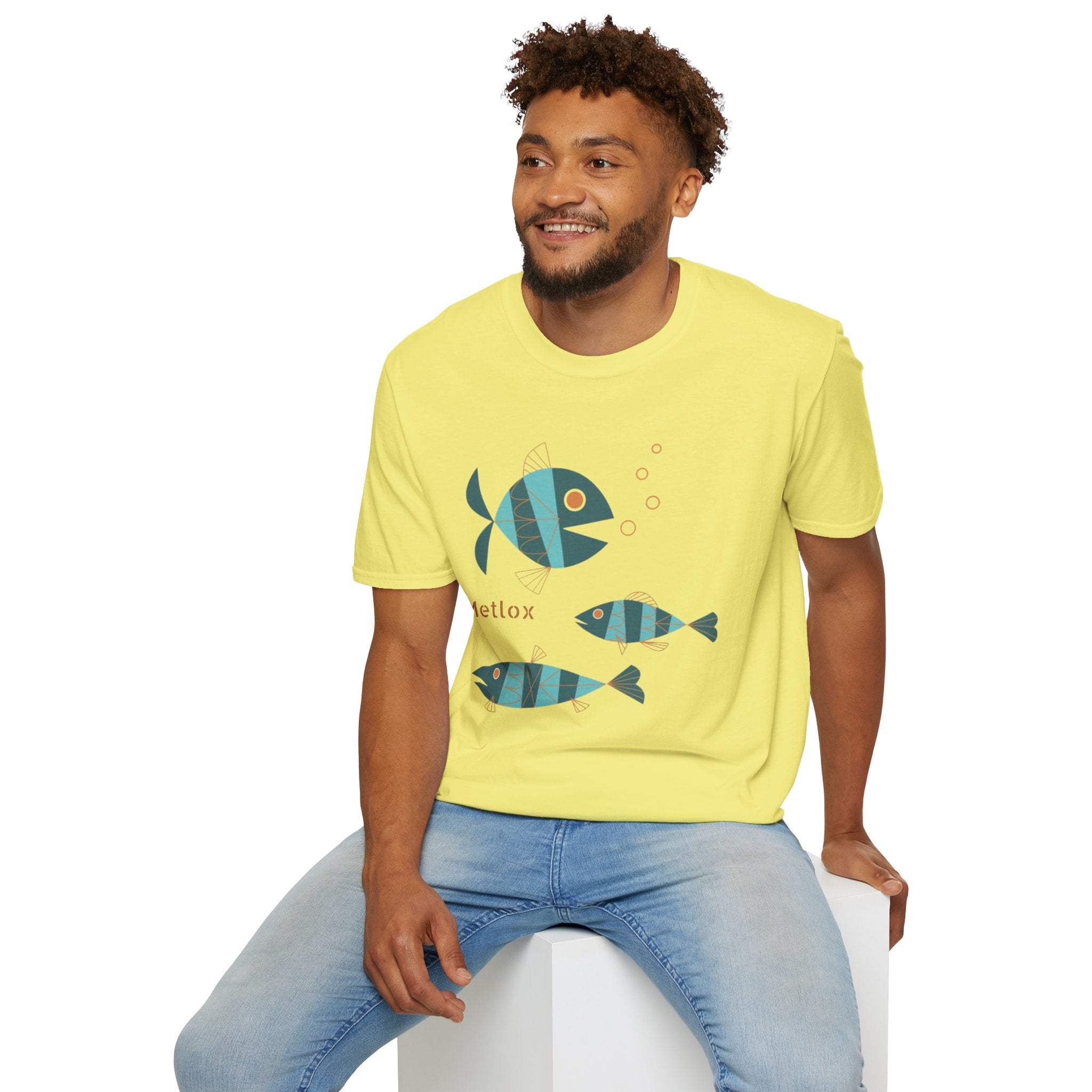 Metlox Pottery Fish Trio T-Shirt | Minimal Ocean Illustration