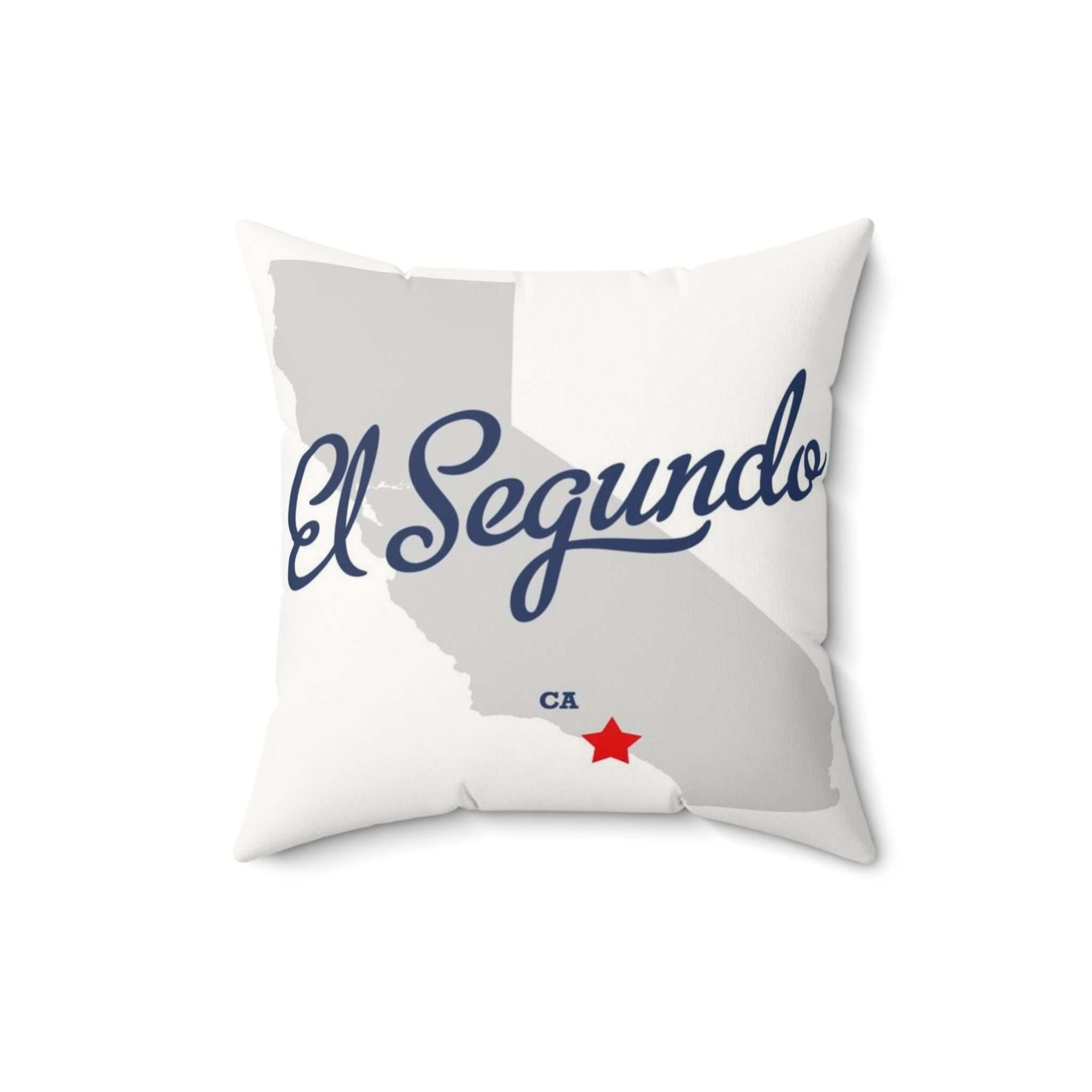 El Segundo California Map - Faux Suede Square Pillow