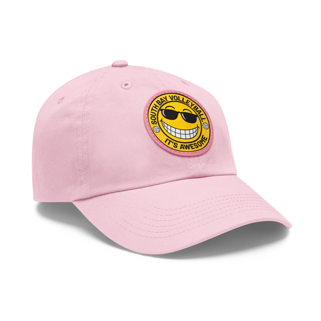 Volleyball Smiley Mom and Dad Hat — "South Bay Volleyball: It’s Awesome" Leather Patch