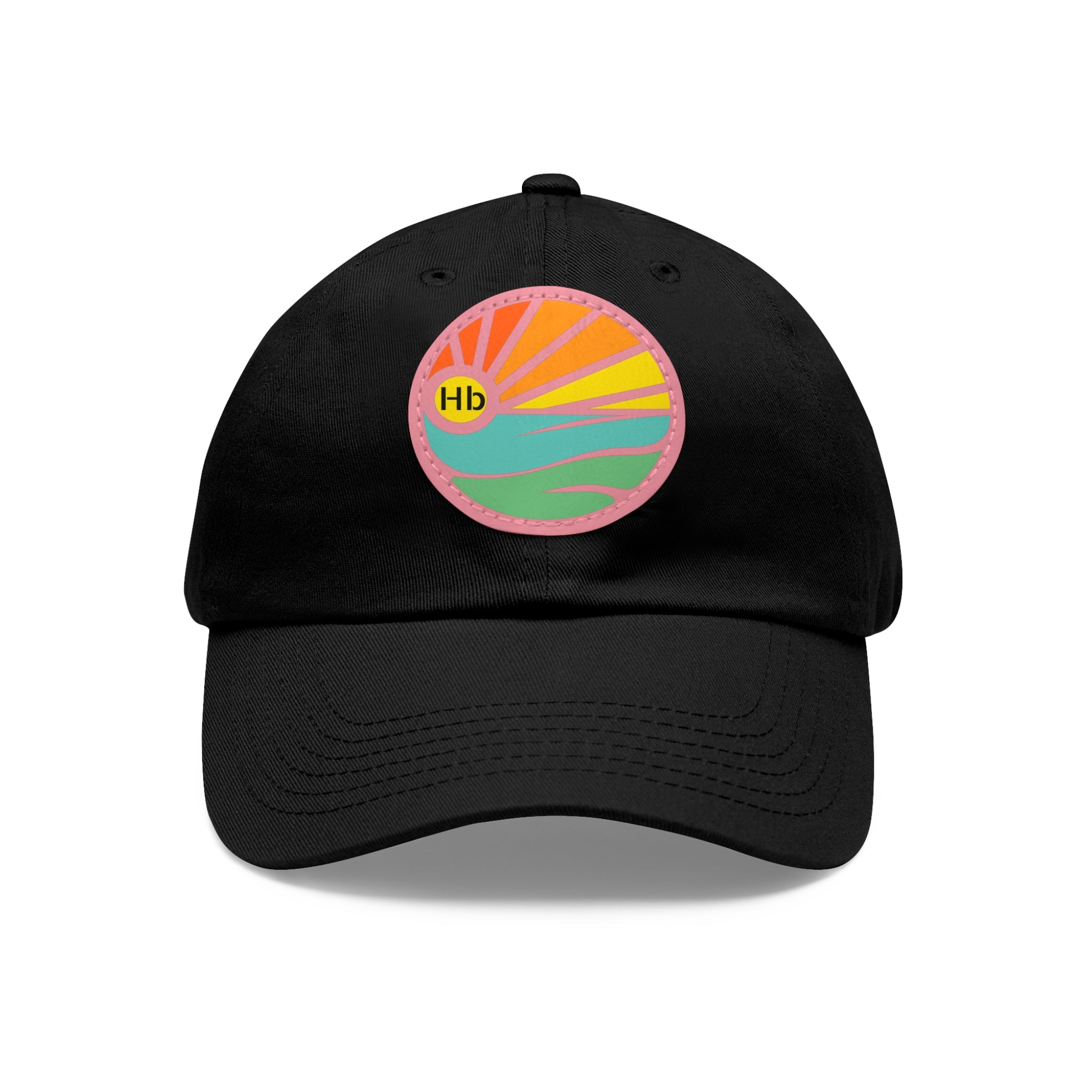 Hermosa Beach Sunset Wave Patch Hat | Mom and Dad Hat with Round Leather Patch #HermosaBeach