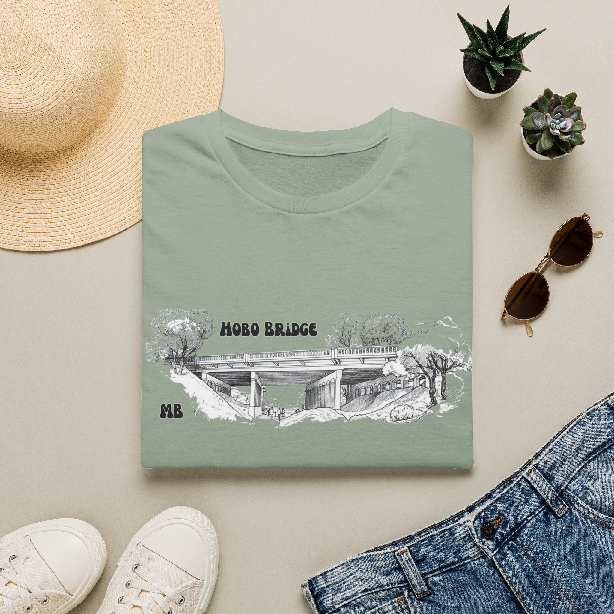 Hobo Bridge Manhattan Beach California Sketch T-Shirt | Hand-Drawn Bridge Illustration IYKYK