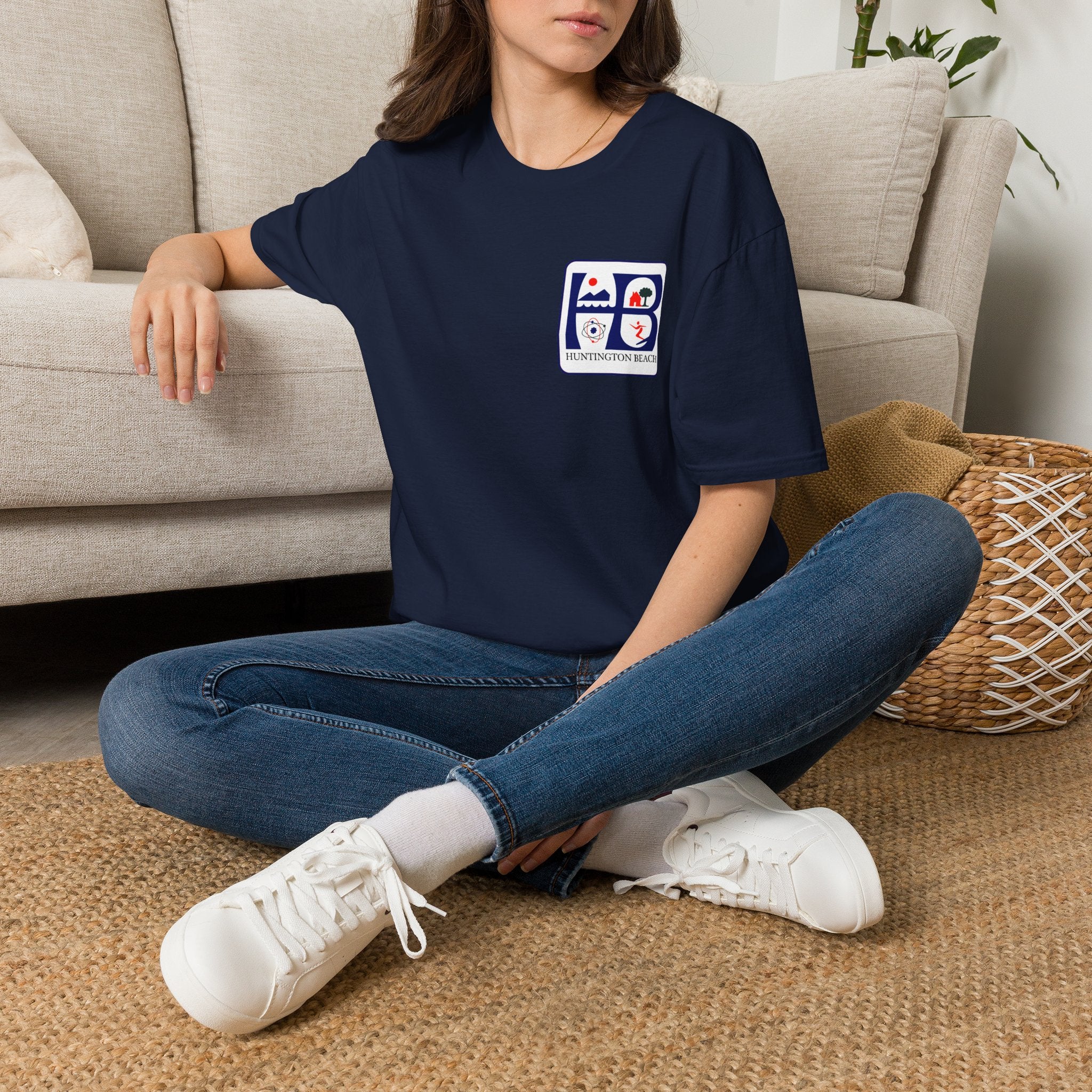 Huntington Beach Retro Logo T-Shirt — HB Surf & Sunset Tee (printed 3 side)