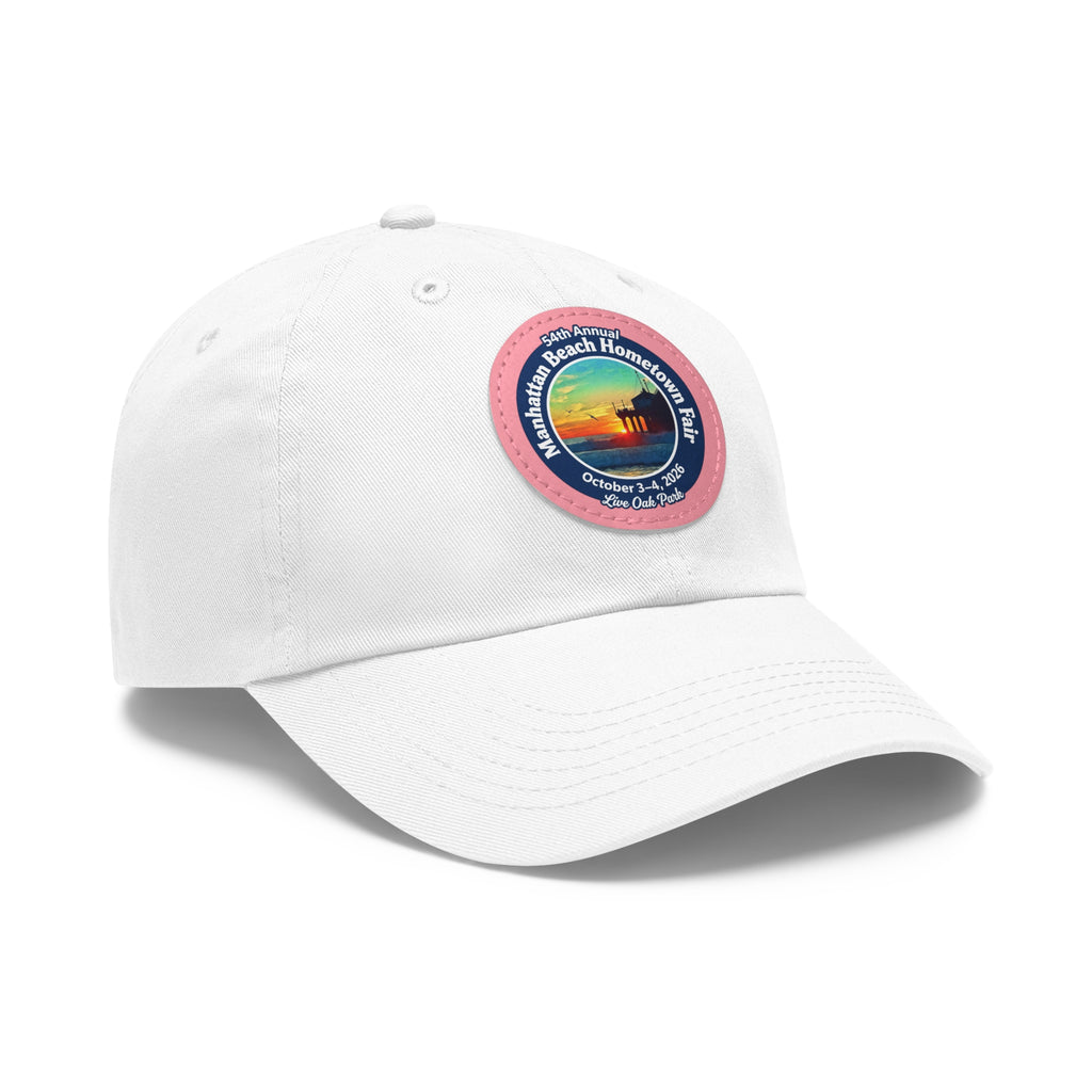 Manhattan Beach Hometown Fair 2026  Beach  Live Oak Park Annual Festival Round Leather Patch Hat